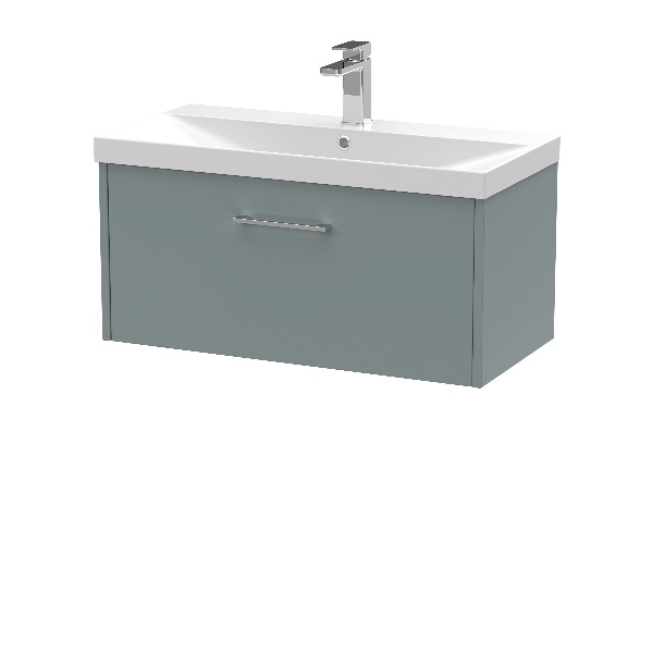 800mm Wall Hung Single Drawer Vanity & Basin 3