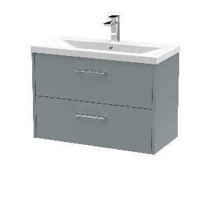 800mm Wall Hung 2 Drawer Vanity & Basin 1