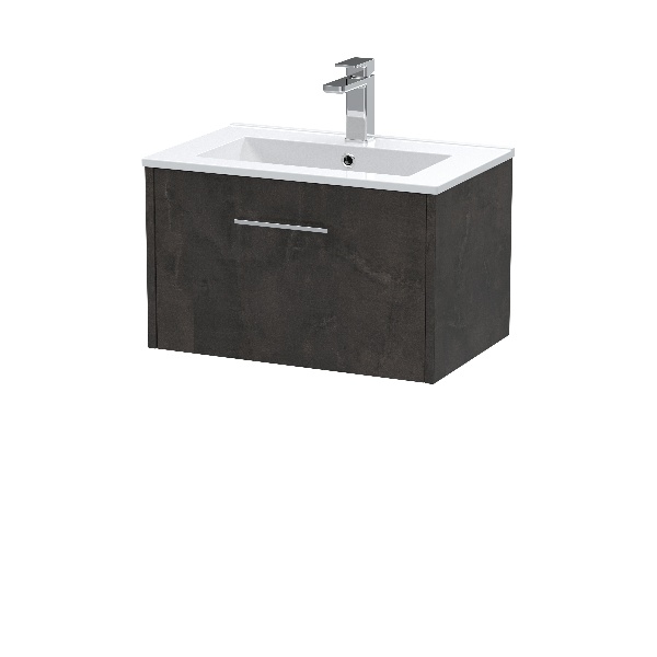 600mm Wall Hung 1 Drawer Vanity & Basin 2