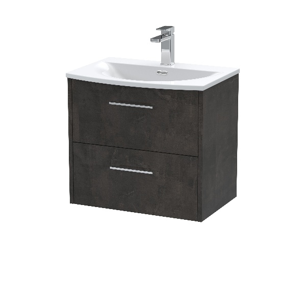 600mm Wall Hung 2 Drawer Vanity & Basin 4