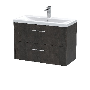 800mm Wall Hung 2 Drawer Vanity & Basin 1