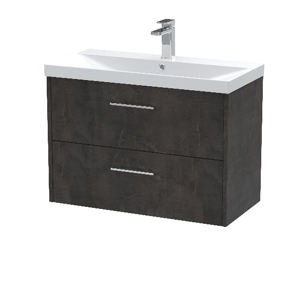 800mm Wall Hung 2 Drawer Vanity & Basin 3