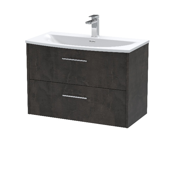 800mm Wall Hung 2 Drawer Vanity & Basin 4