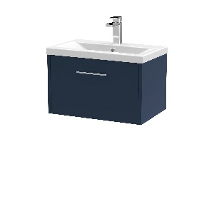 600mm Wall Hung Single Drawer Vanity & Basin 1