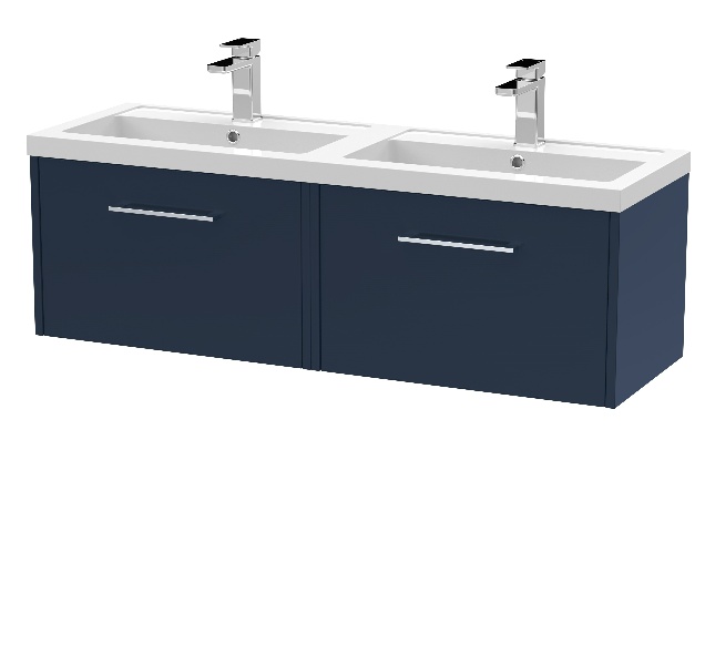 1200mm Wall Hung 2-Drawer Vanity & Double Basin