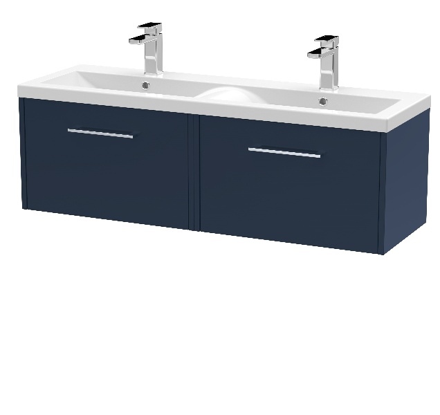 1200mm Wall Hung 2-Drawer Vanity & Double Basin