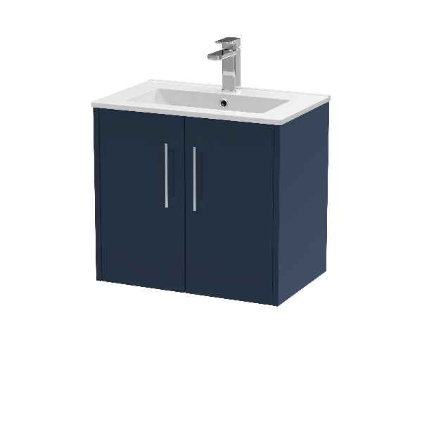 600mm Wall Hung 2-Door Vanity & Basin 2