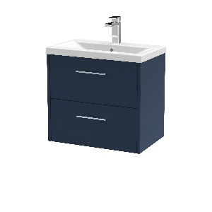 600mm Wall Hung 2-Drawer Vanity & Basin 1