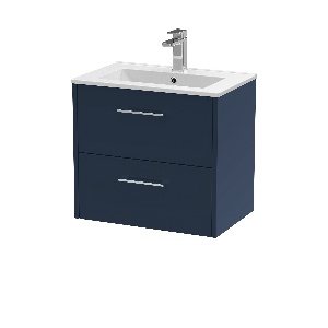 600mm Wall Hung 2-Drawer Vanity & Basin 2