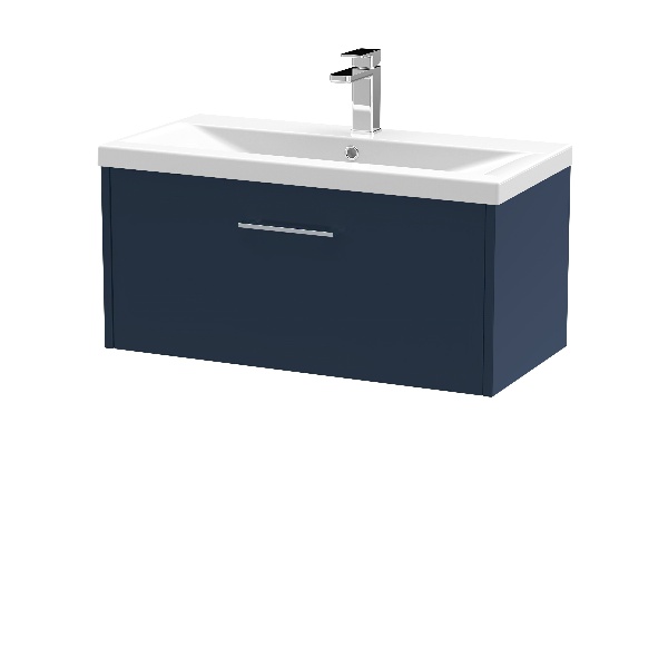 800mm Wall Hung Single Drawer Vanity & Basin 1