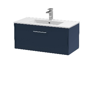 800mm Wall Hung Single Drawer Vanity & Basin 2