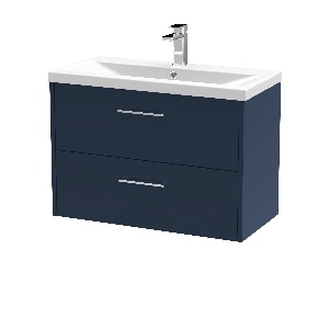 800mm Wall Hung 2-Drawer Vanity & Basin 1