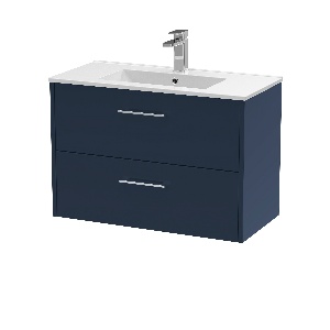 800mm Wall Hung 2-Drawer Vanity & Basin 2