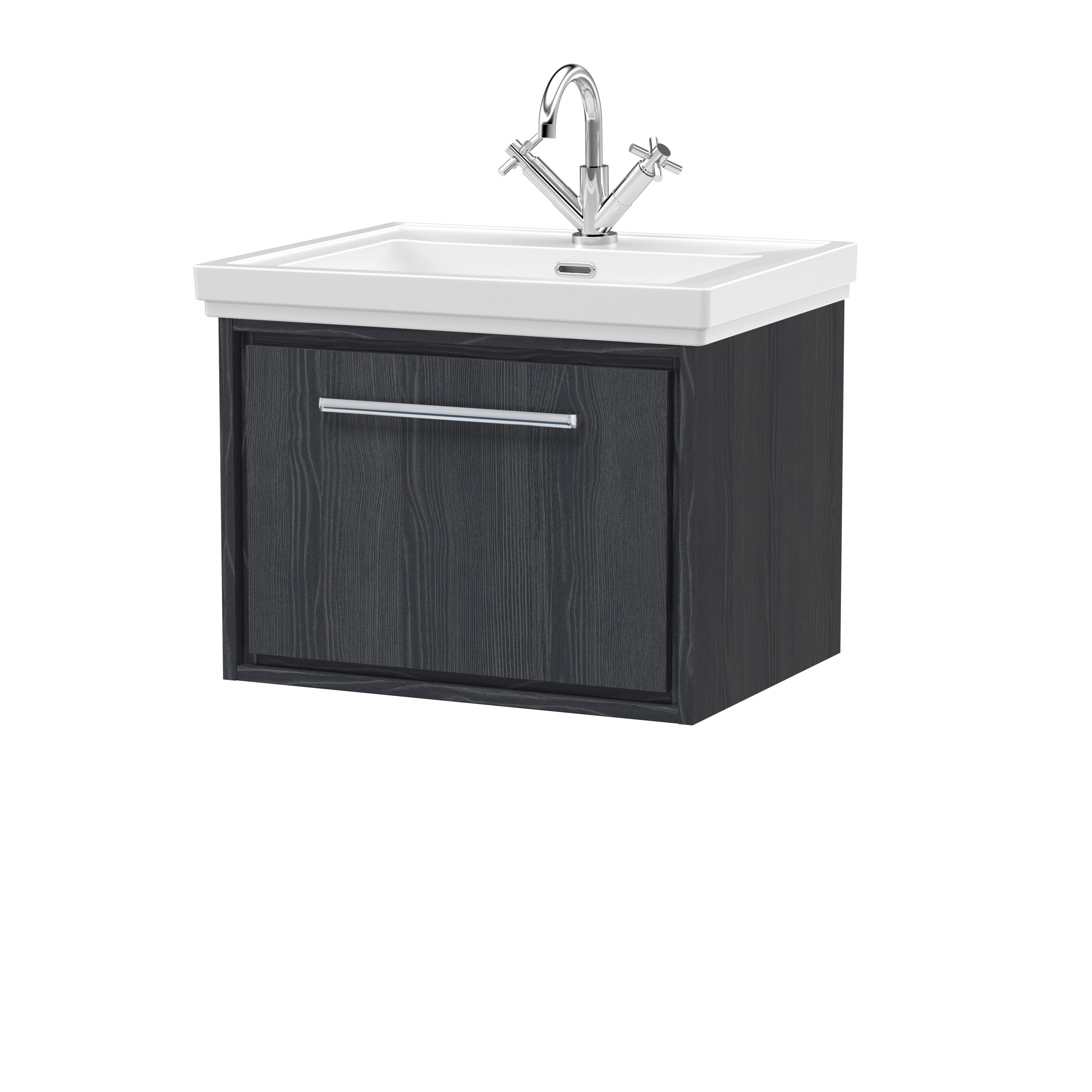 600mm Wall Hung Single Drawer Vanity with Basin - 1 Tap Hole