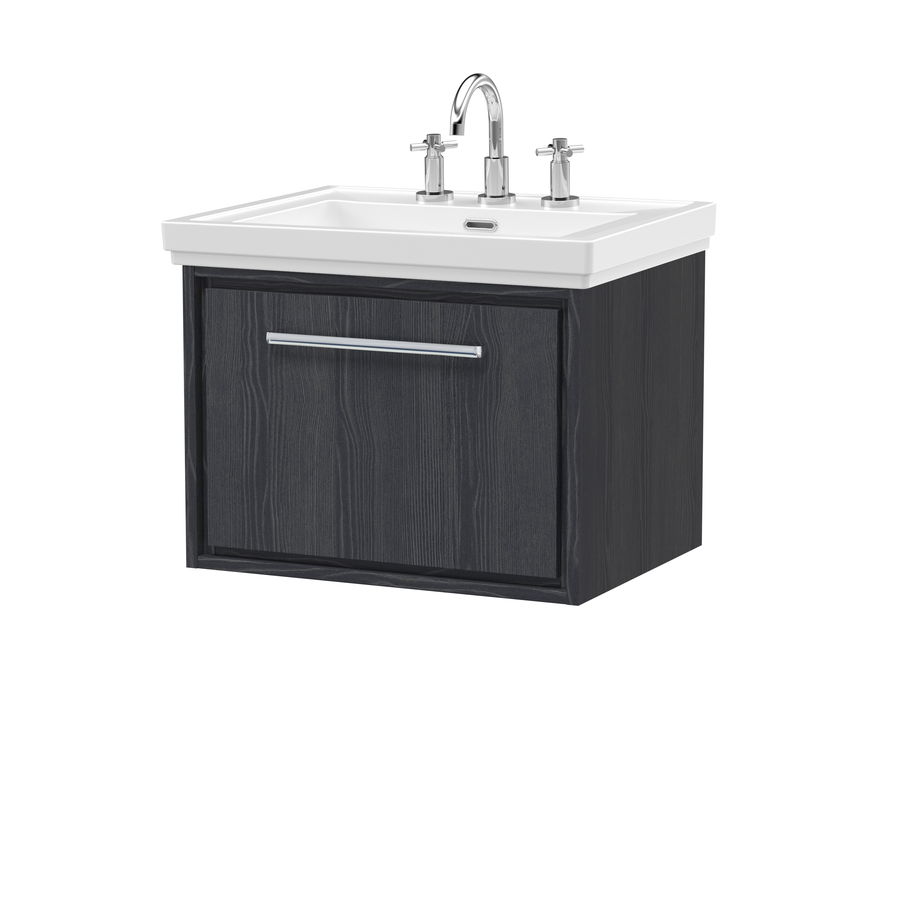 600mm Wall Hung Single Drawer Vanity with Basin - 3 Tap Hole