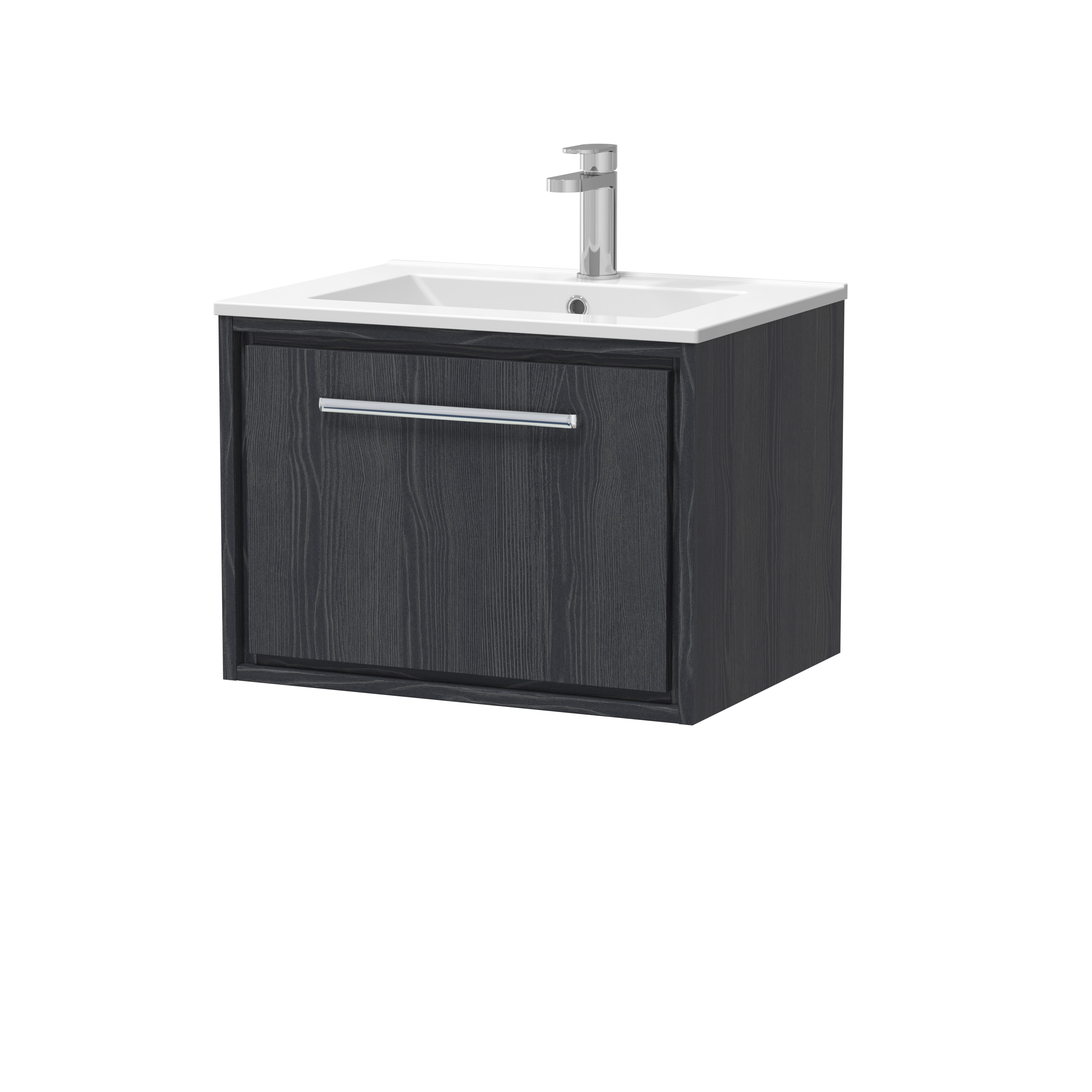 600mm Wall Hung Single Drawer Vanity with Basin - 1 Tap Hole