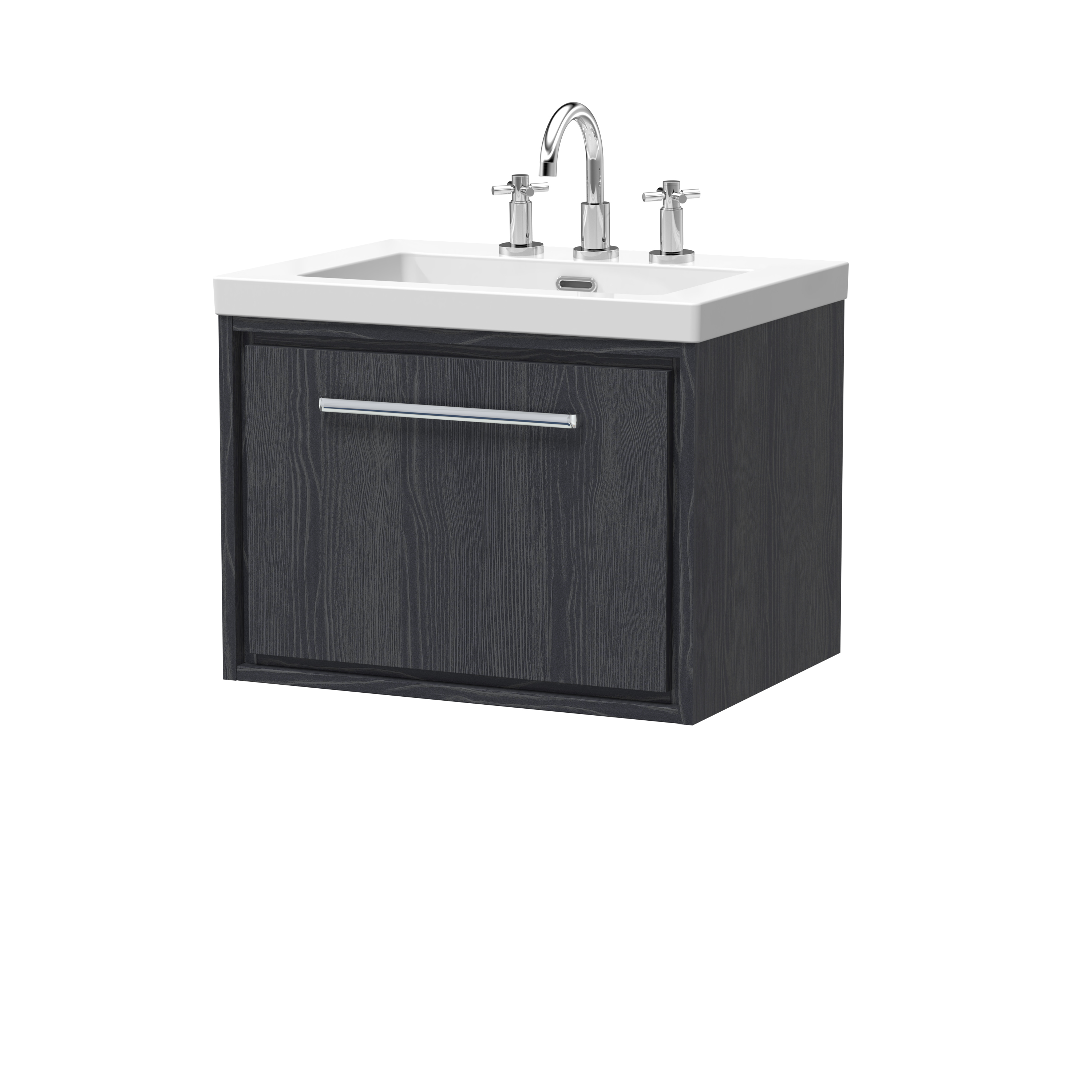 600mm Wall Hung Single Drawer Vanity with Basin - 3 Tap Hole