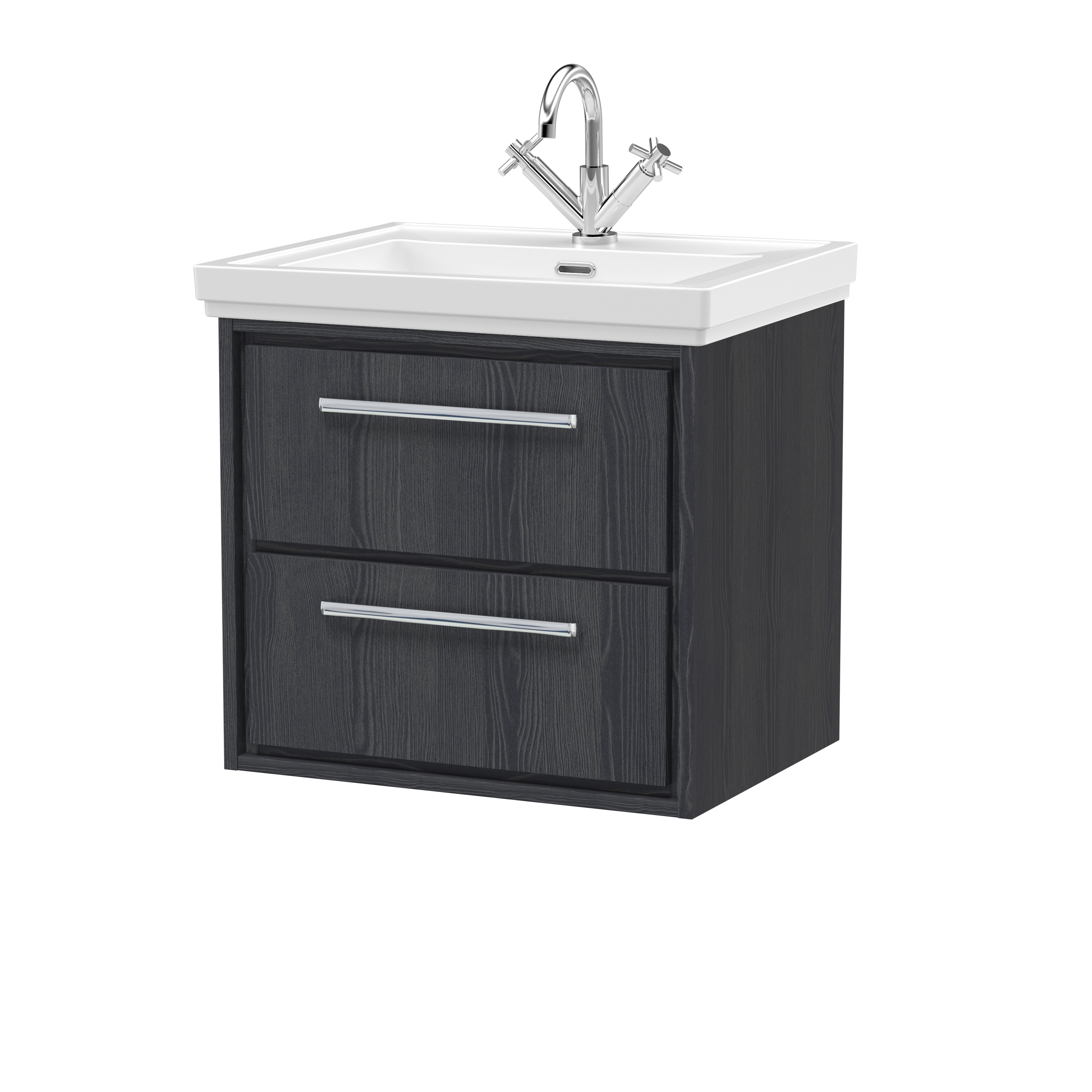 600mm Wall Hung 2-Drawer Vanity with Basin - 1 Tap Hole