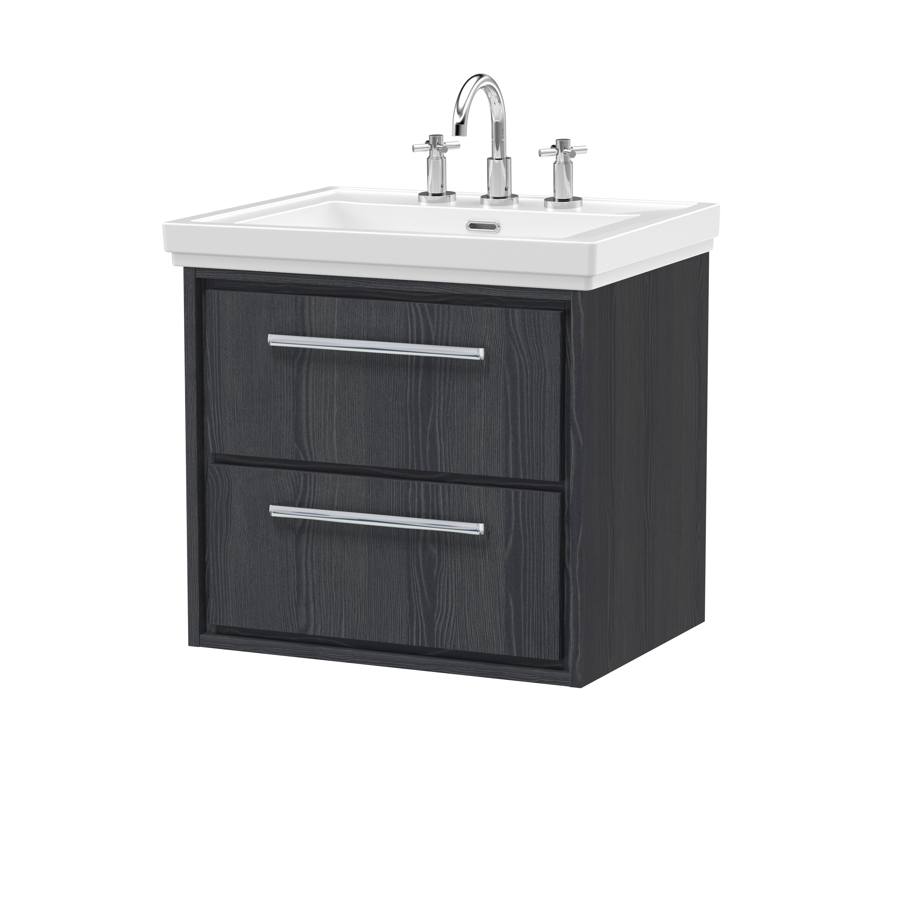 600mm Wall Hung 2-Drawer Vanity with Basin - 3 Tap Hole