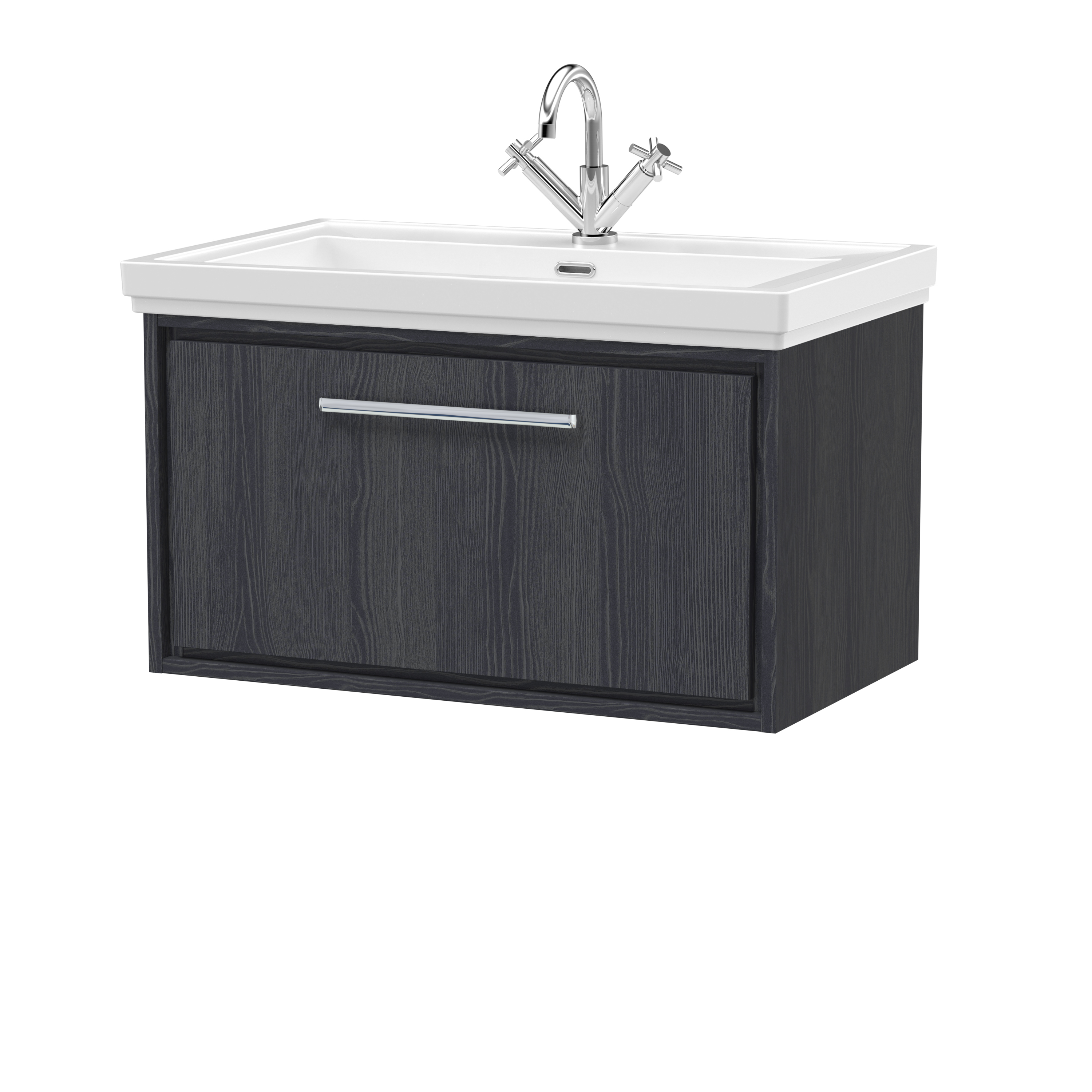 800mm Wall Hung Single Drawer Vanity with Basin - 1 Tap Hole