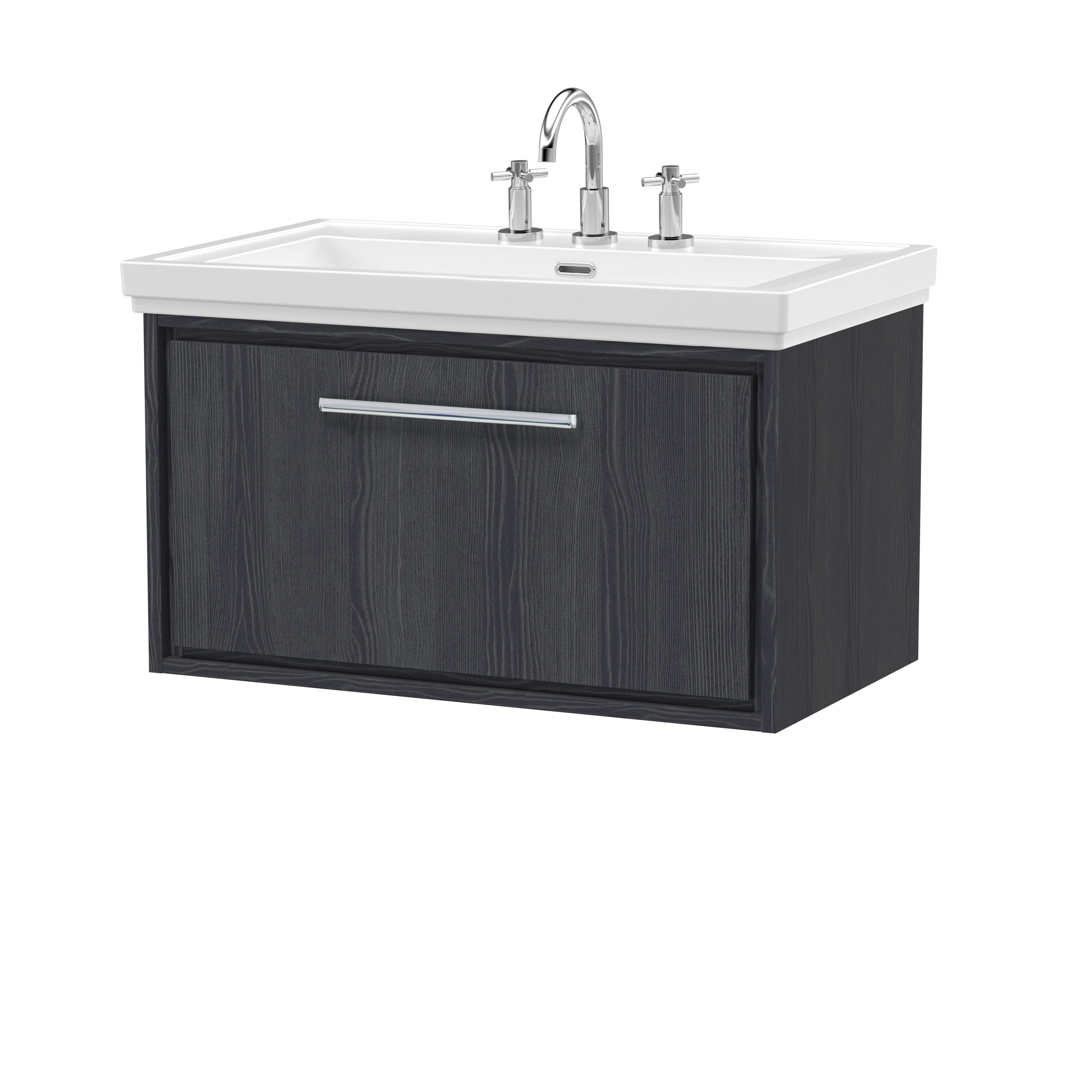 800mm Wall Hung Single Drawer Vanity with Basin - 3 Tap Hole