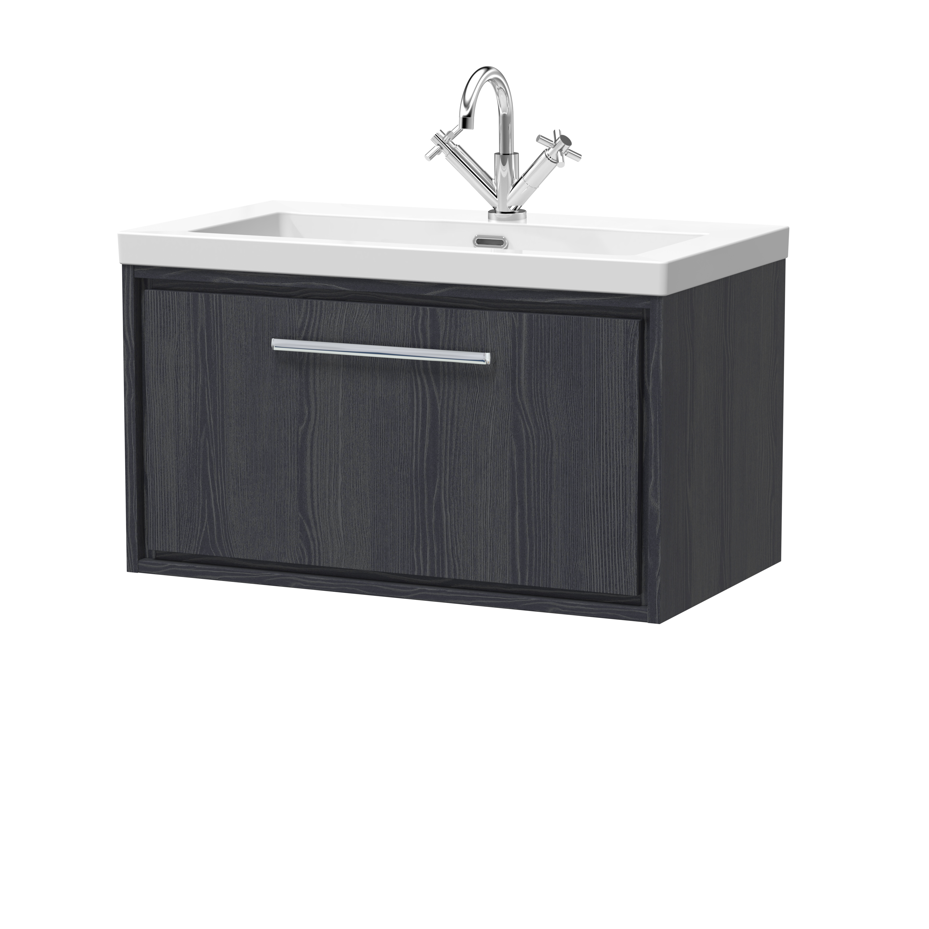 800mm Wall Hung Single Drawer Vanity with Basin - 1 Tap Hole