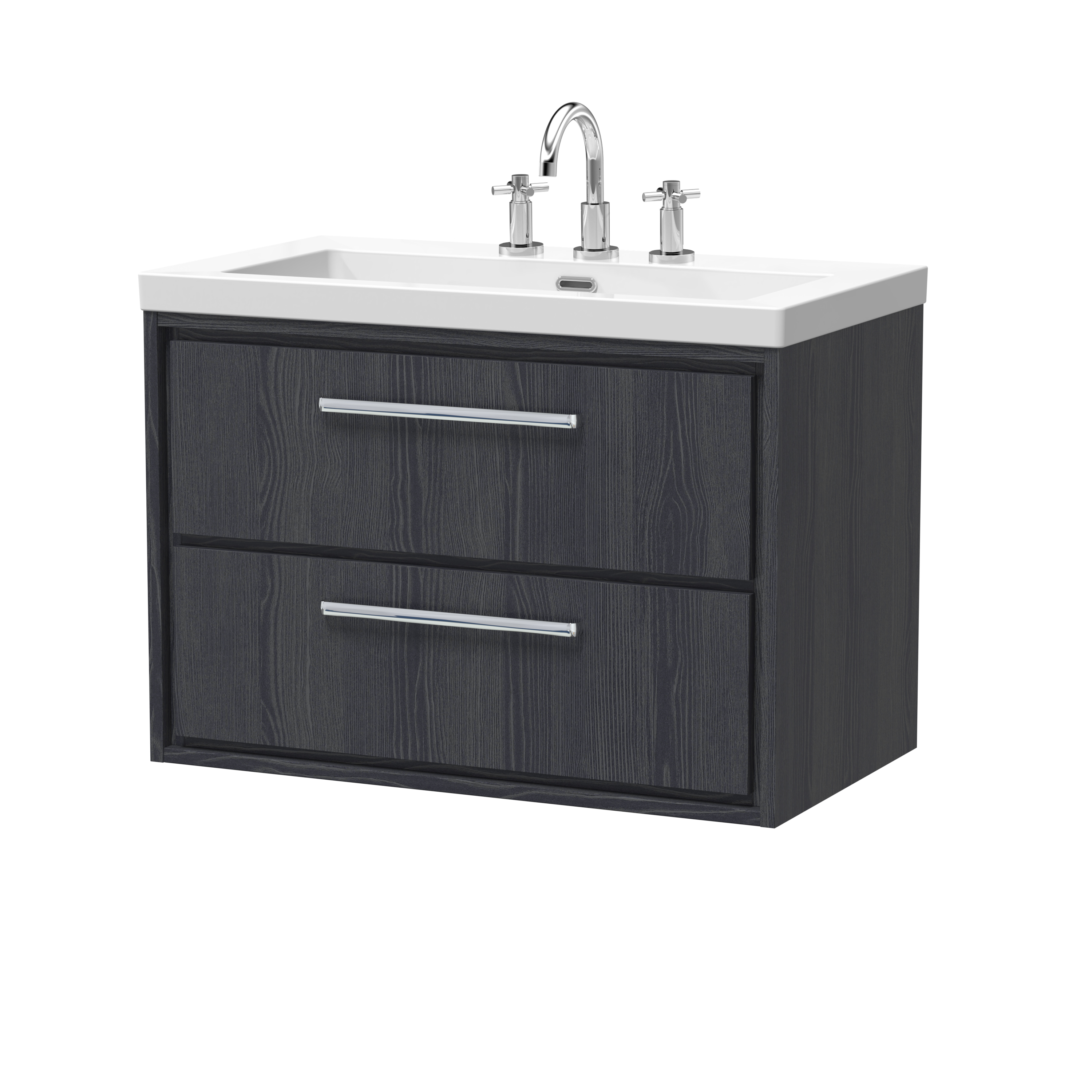 800mm Wall Hung 2-Drawer Vanity with Basin - 3 Tap Hole