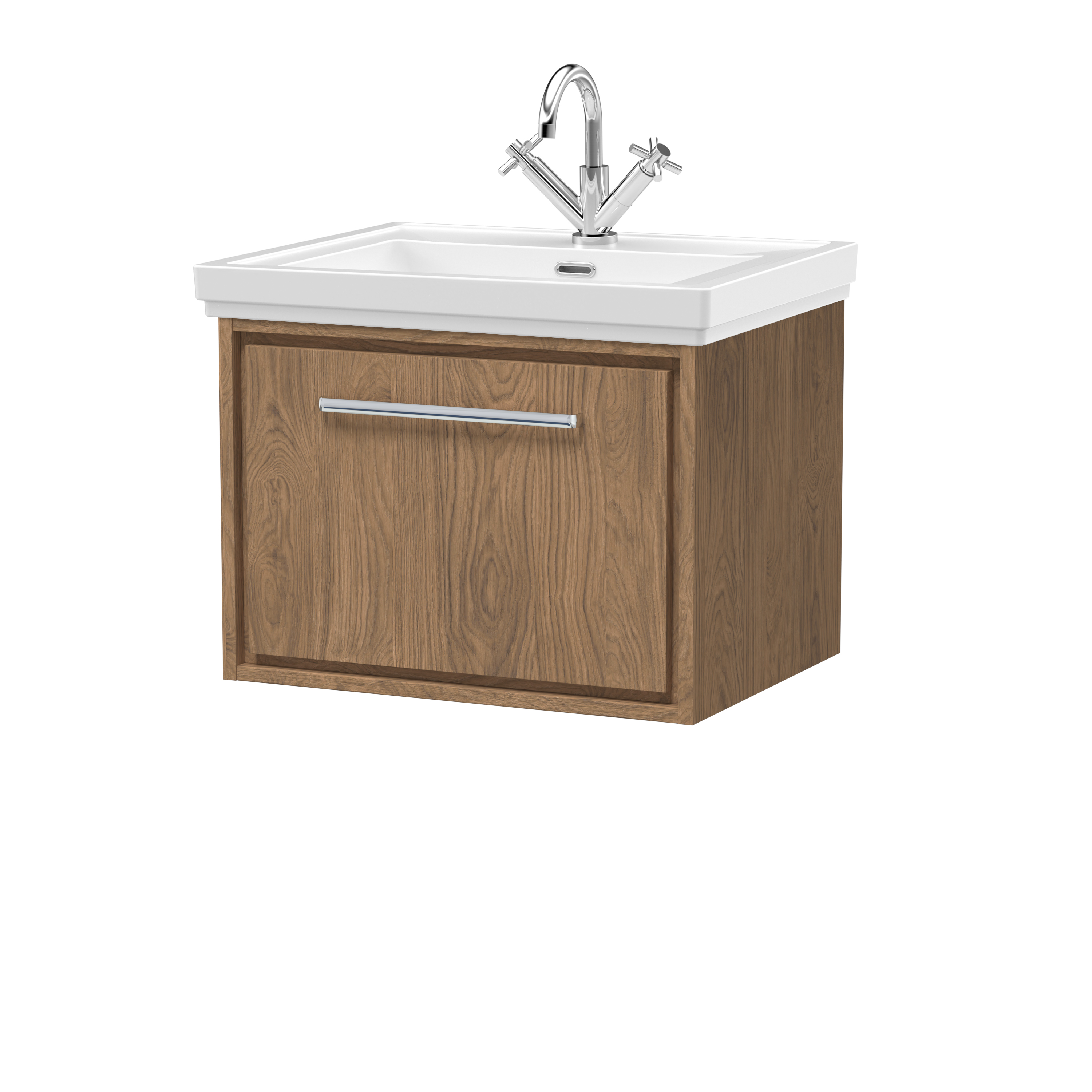 600mm Wall Hung Single Drawer Vanity with Basin - 1 Tap Hole