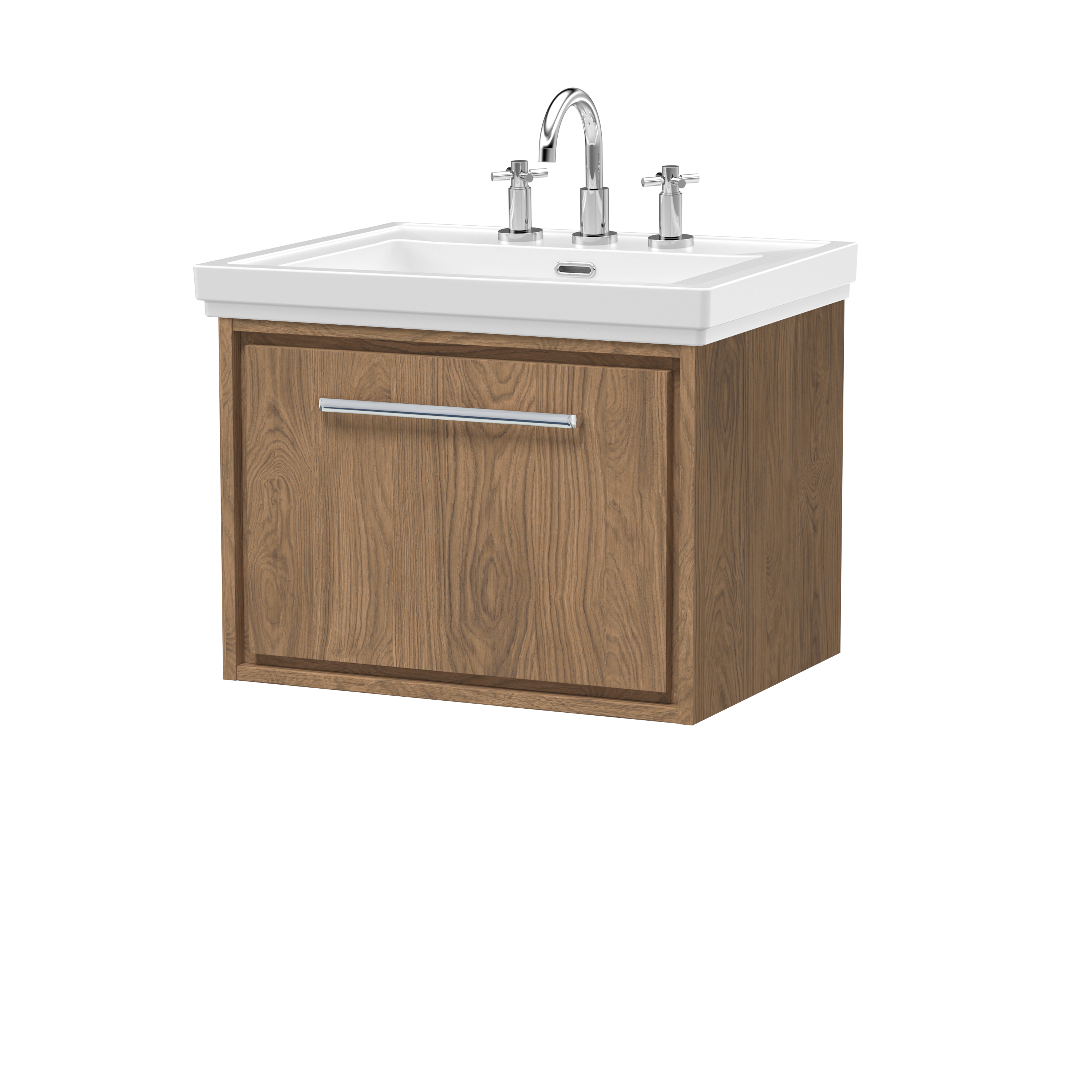 600mm Wall Hung Single Drawer Vanity with Basin - 3 Tap Hole