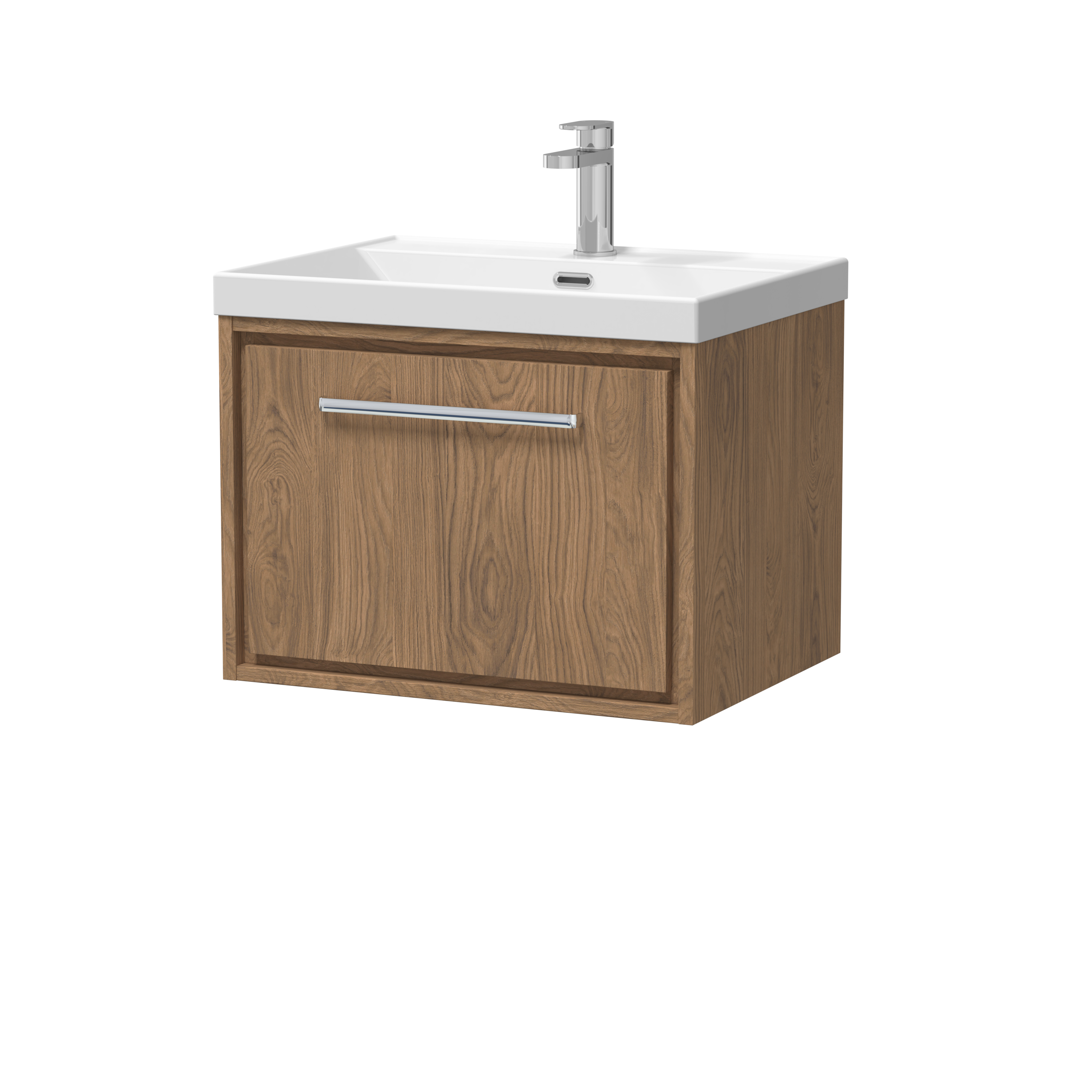 600mm Wall Hung Single Drawer Vanity with Basin - 1 Tap Hole