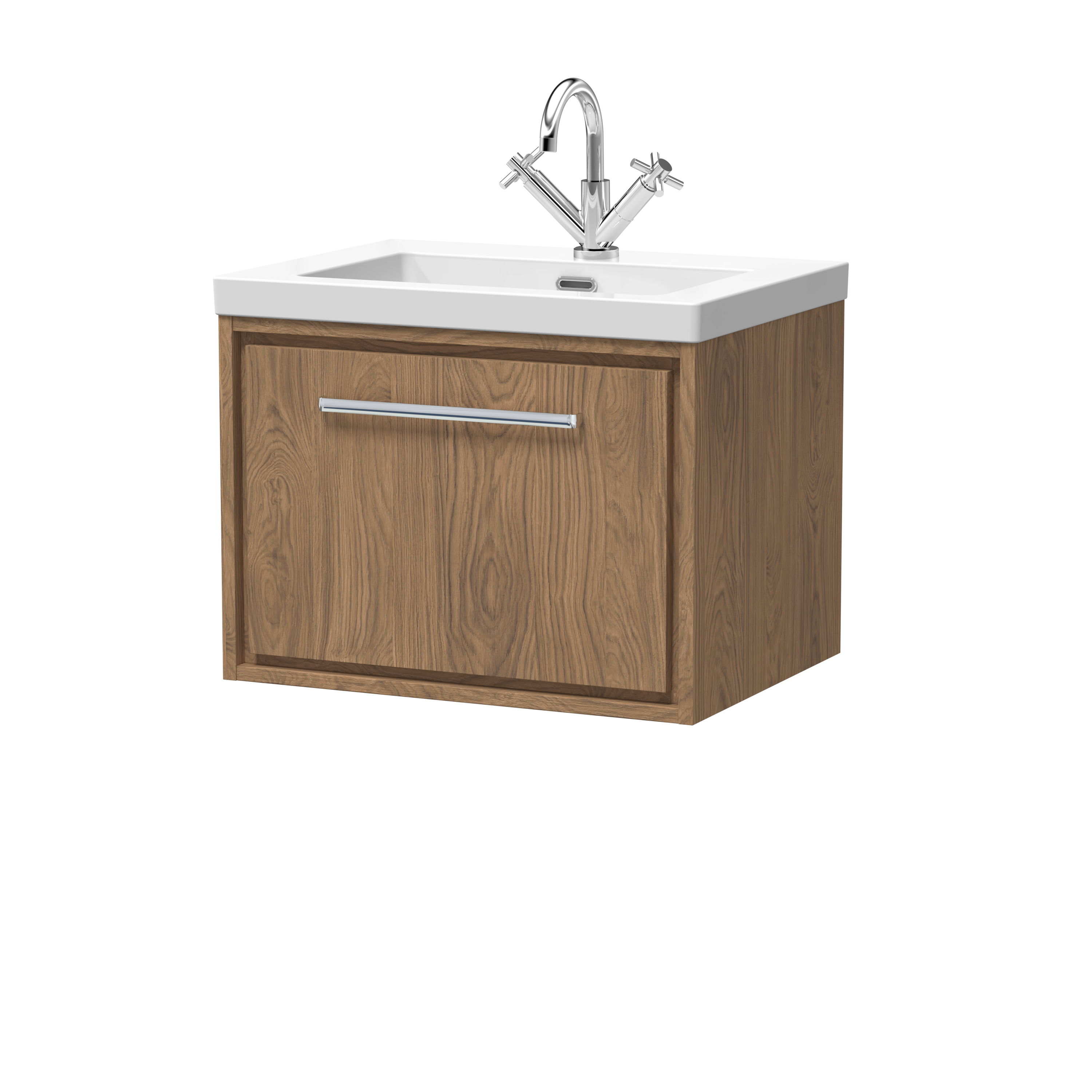 600mm Wall Hung Single Drawer Vanity with Basin - 1 Tap Hole