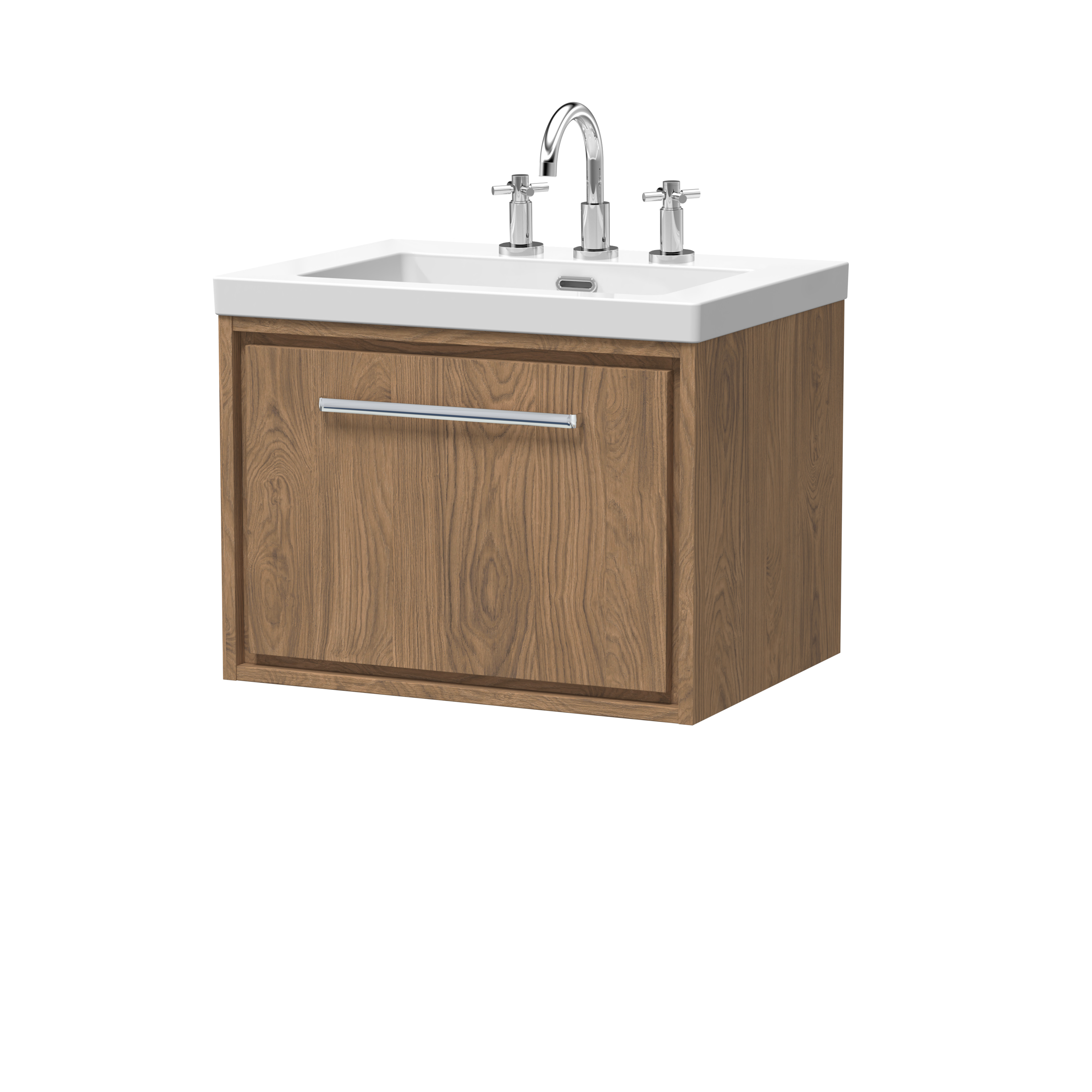 600mm Wall Hung Single Drawer Vanity with Basin - 3 Tap Hole