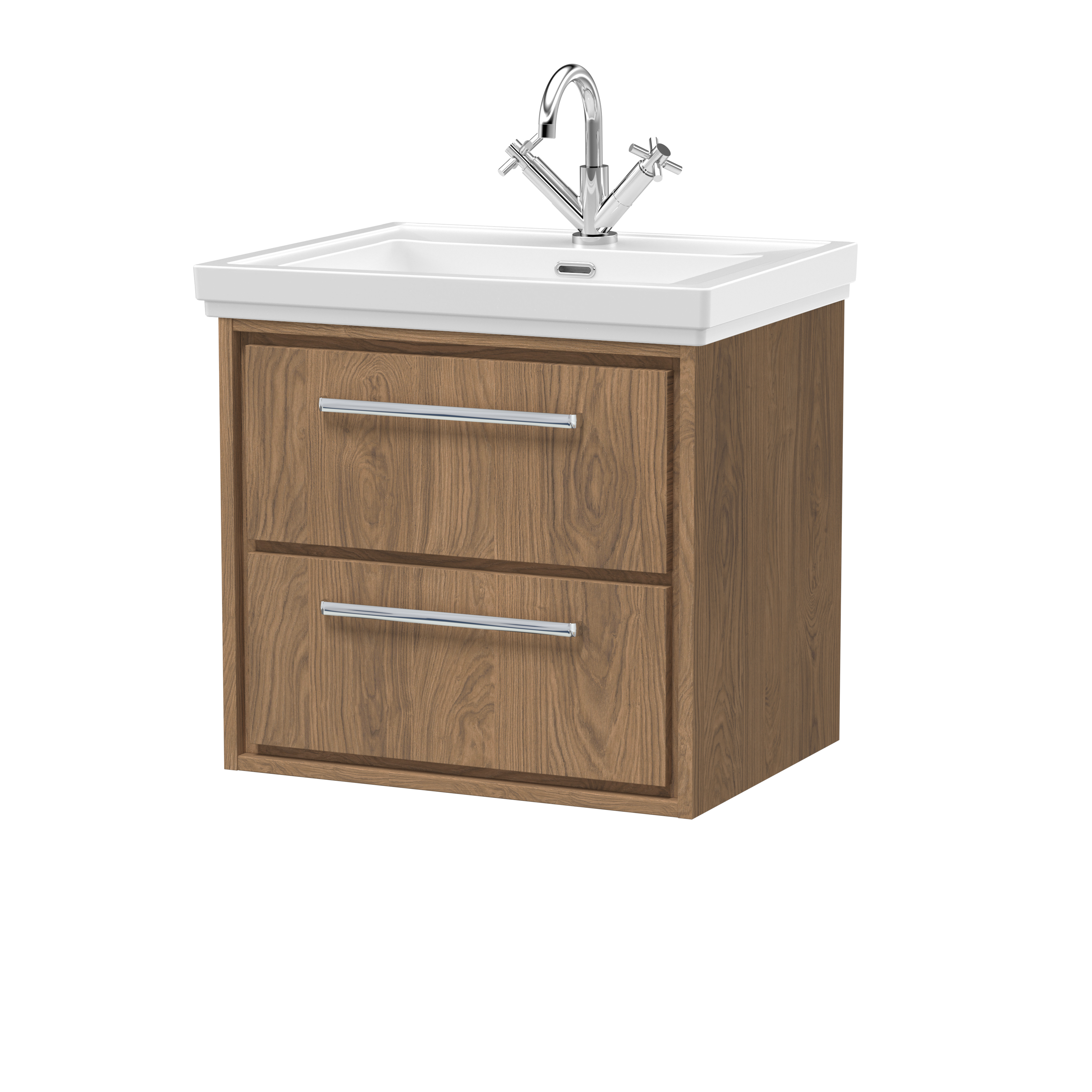 600mm Wall Hung 2-Drawer Vanity with Basin - 1 Tap Hole