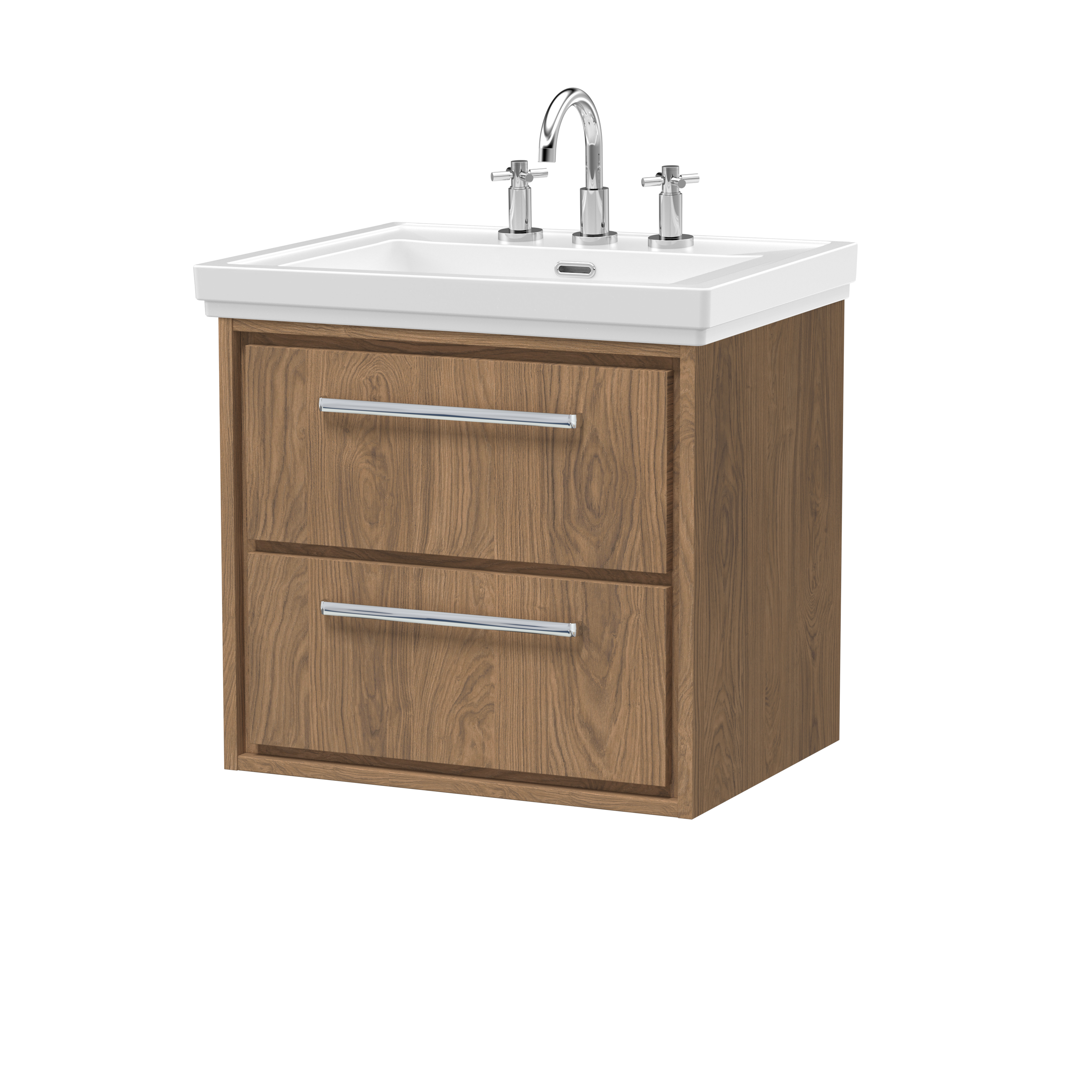 600mm Wall Hung 2-Drawer Vanity with Basin - 3 Tap Hole