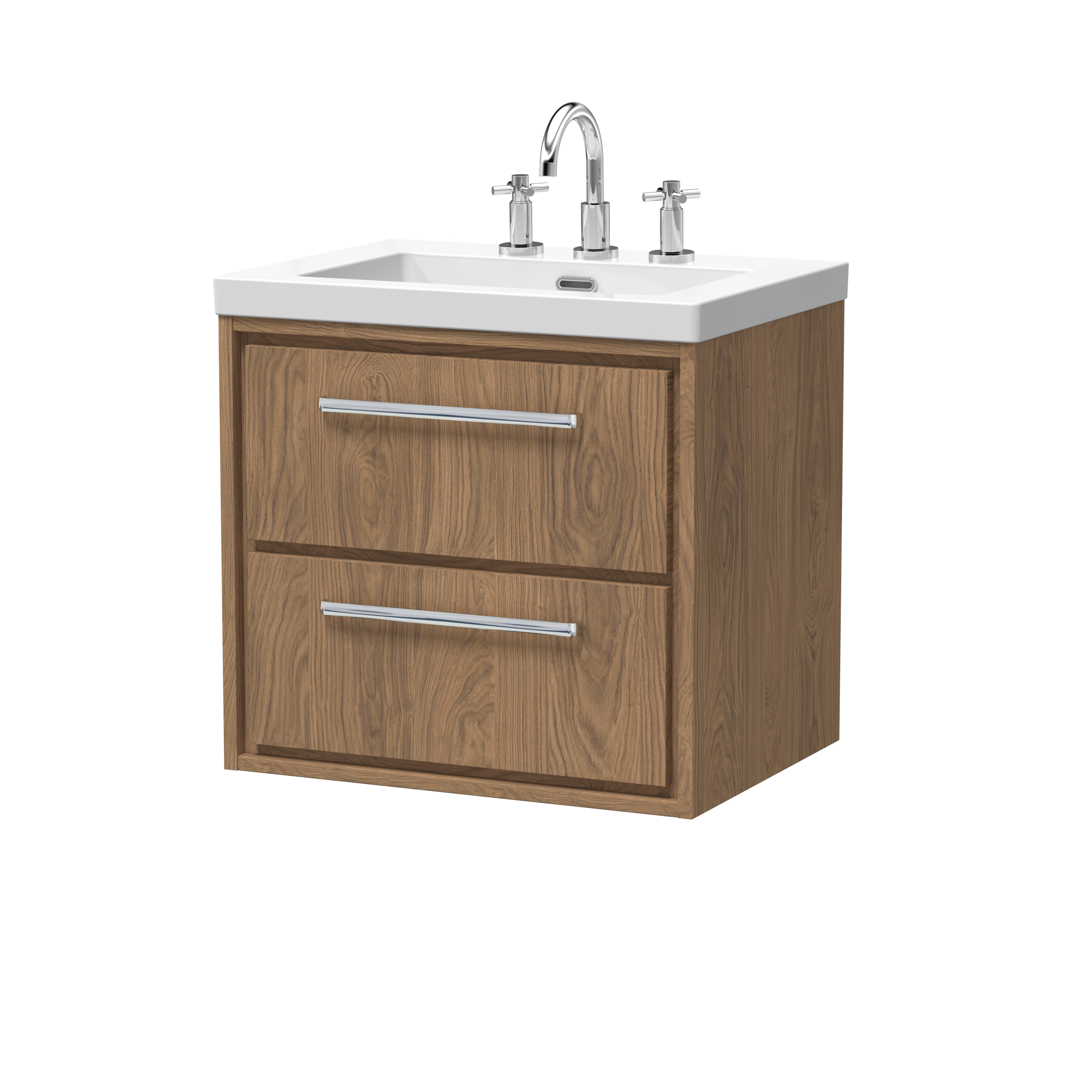 600mm Wall Hung 2-Drawer Vanity with Basin - 3 Tap Hole