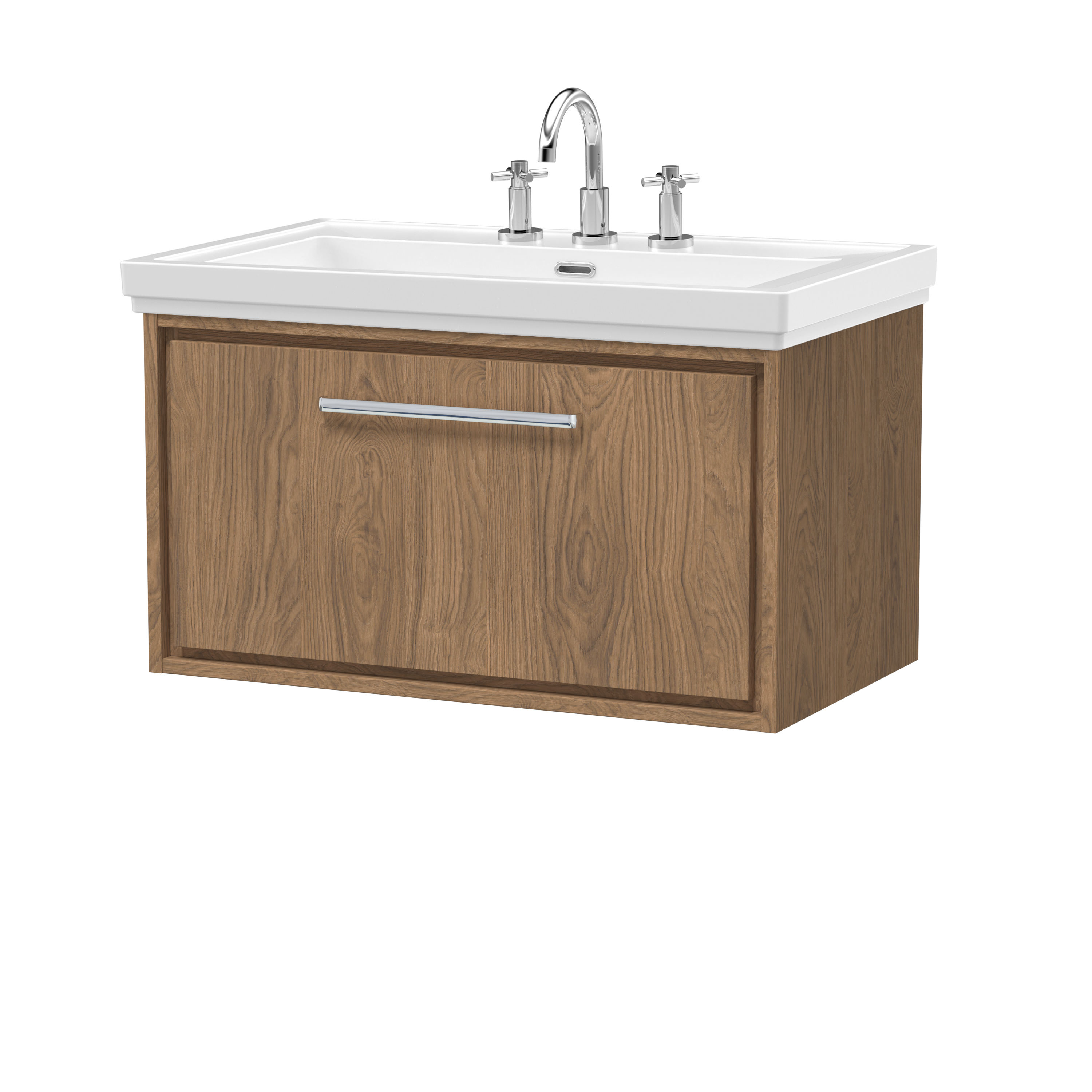 800mm Wall Hung Single Drawer Vanity with Basin - 3 Tap Hole