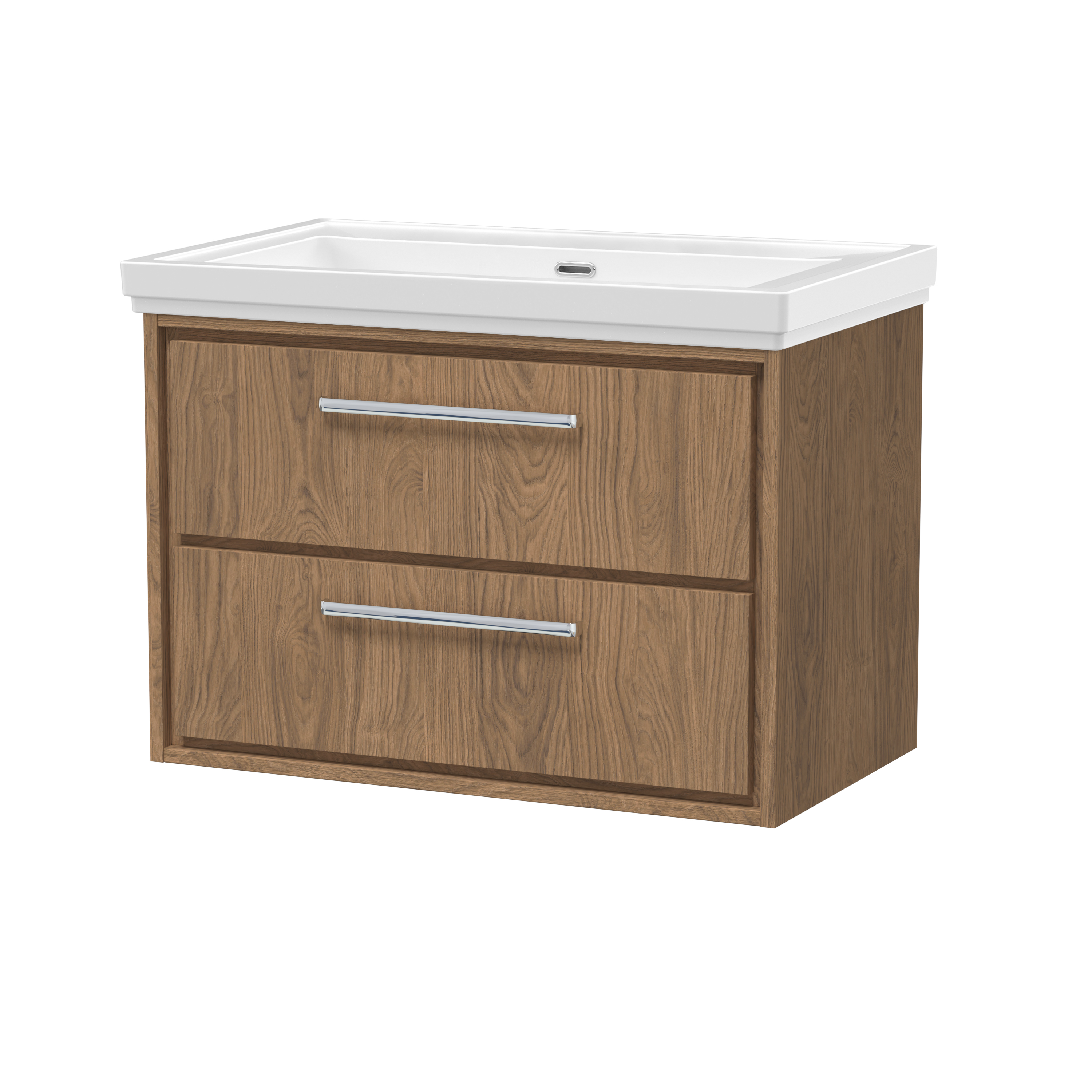 800mm Wall Hung 2-Drawer Vanity with Basin - 0 Tap Hole