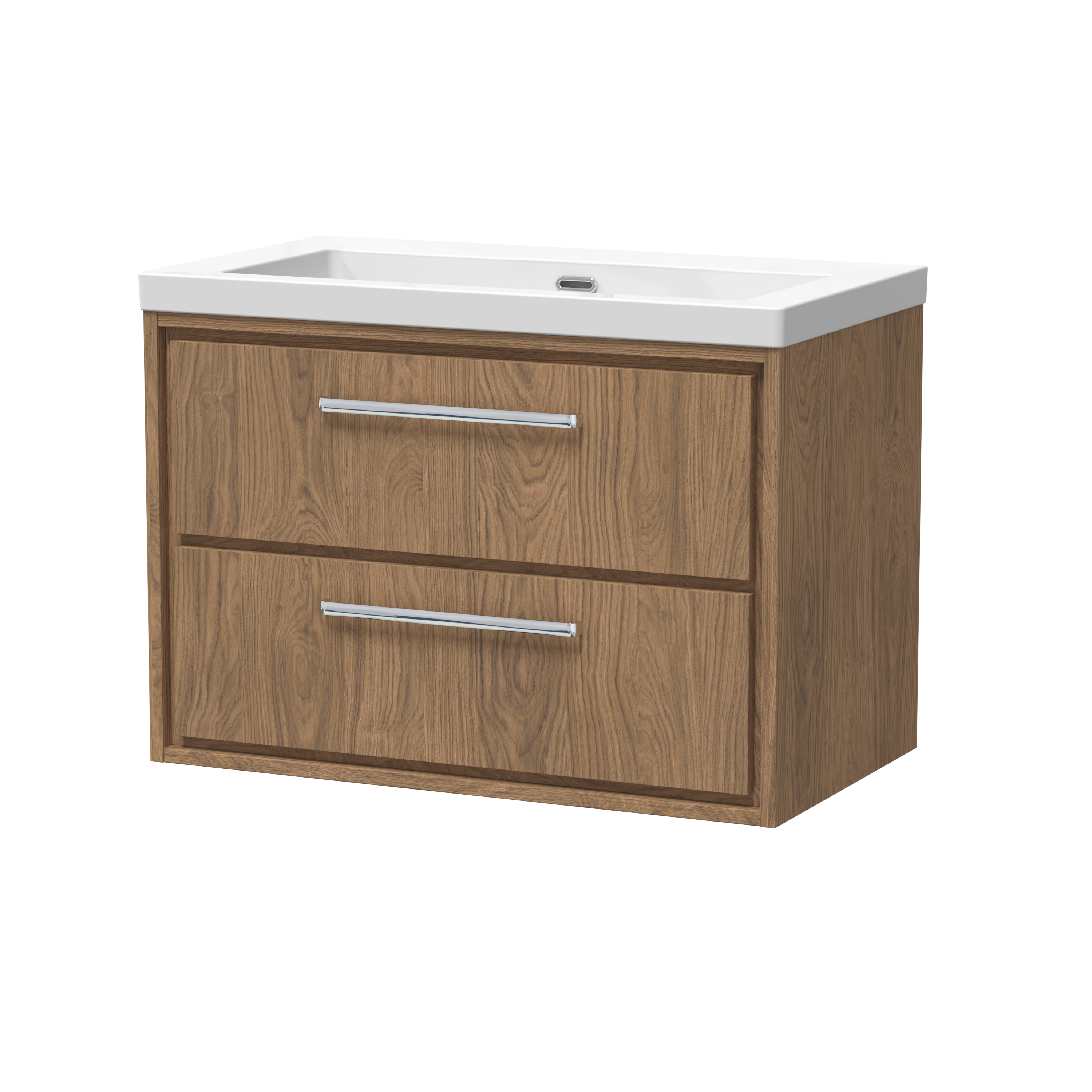 800mm Wall Hung 2-Drawer Vanity with Basin - 0 Tap Hole