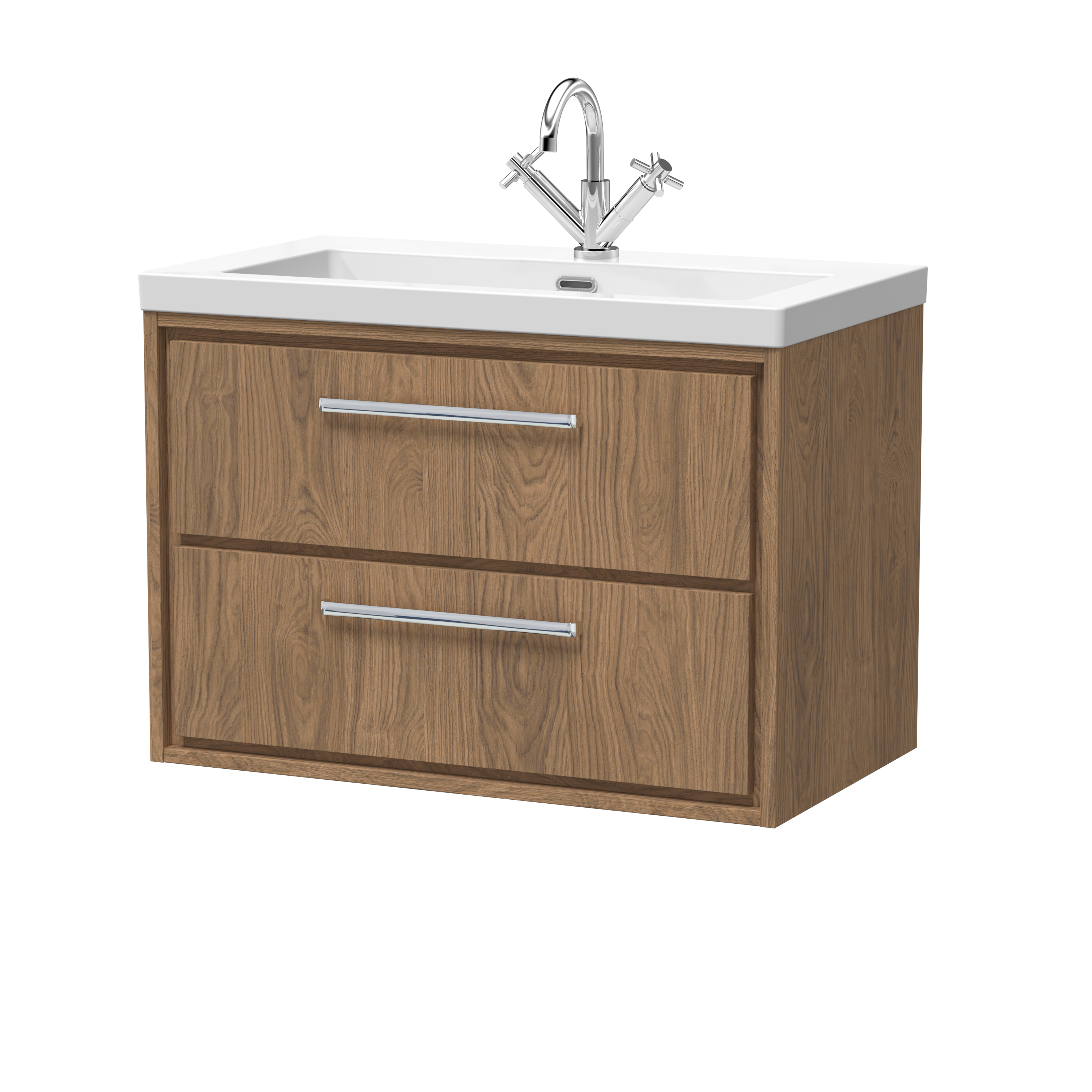 800mm Wall Hung 2-Drawer Vanity with Basin - 1 Tap Hole