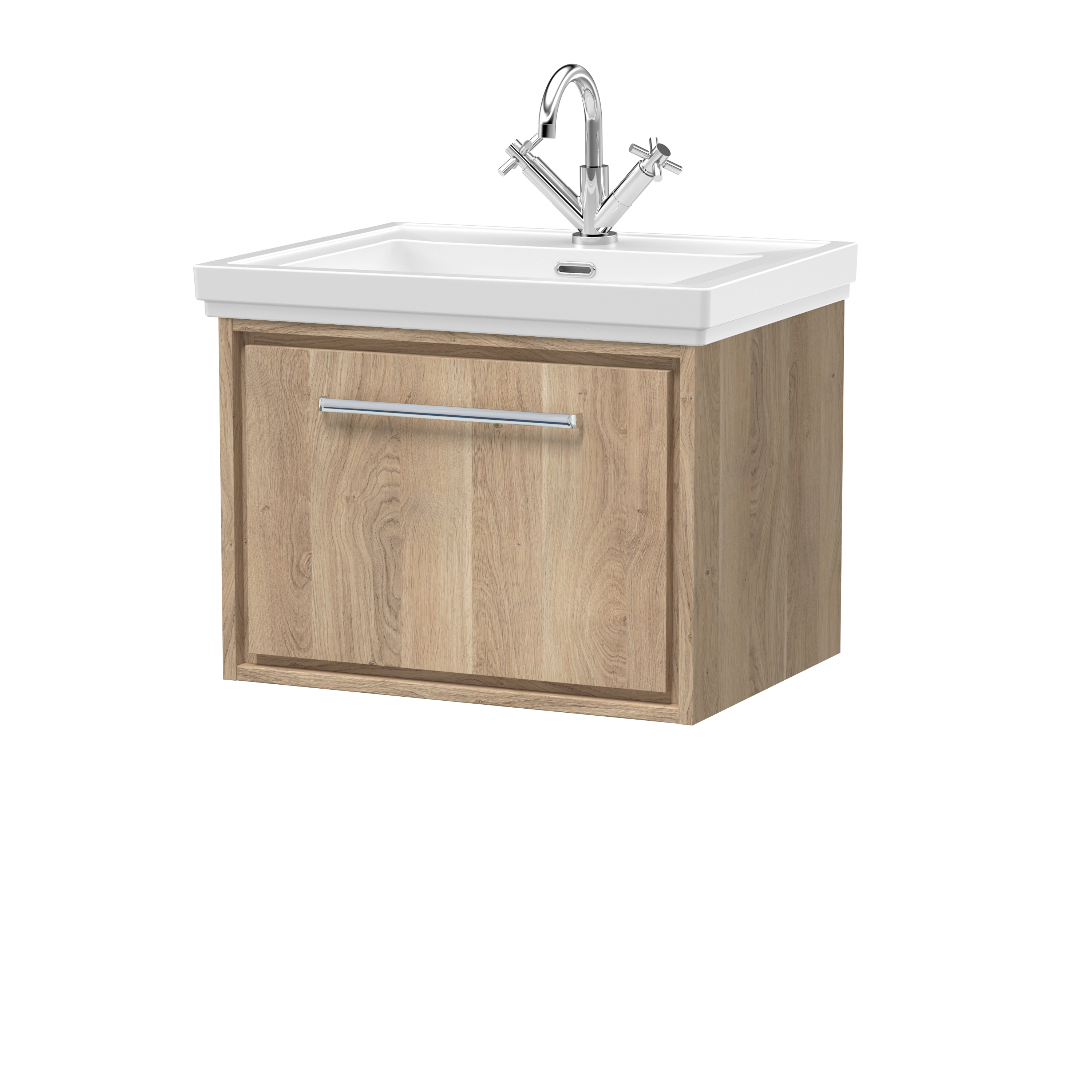 600mm Wall Hung Single Drawer Vanity with Basin - 1 Tap Hole