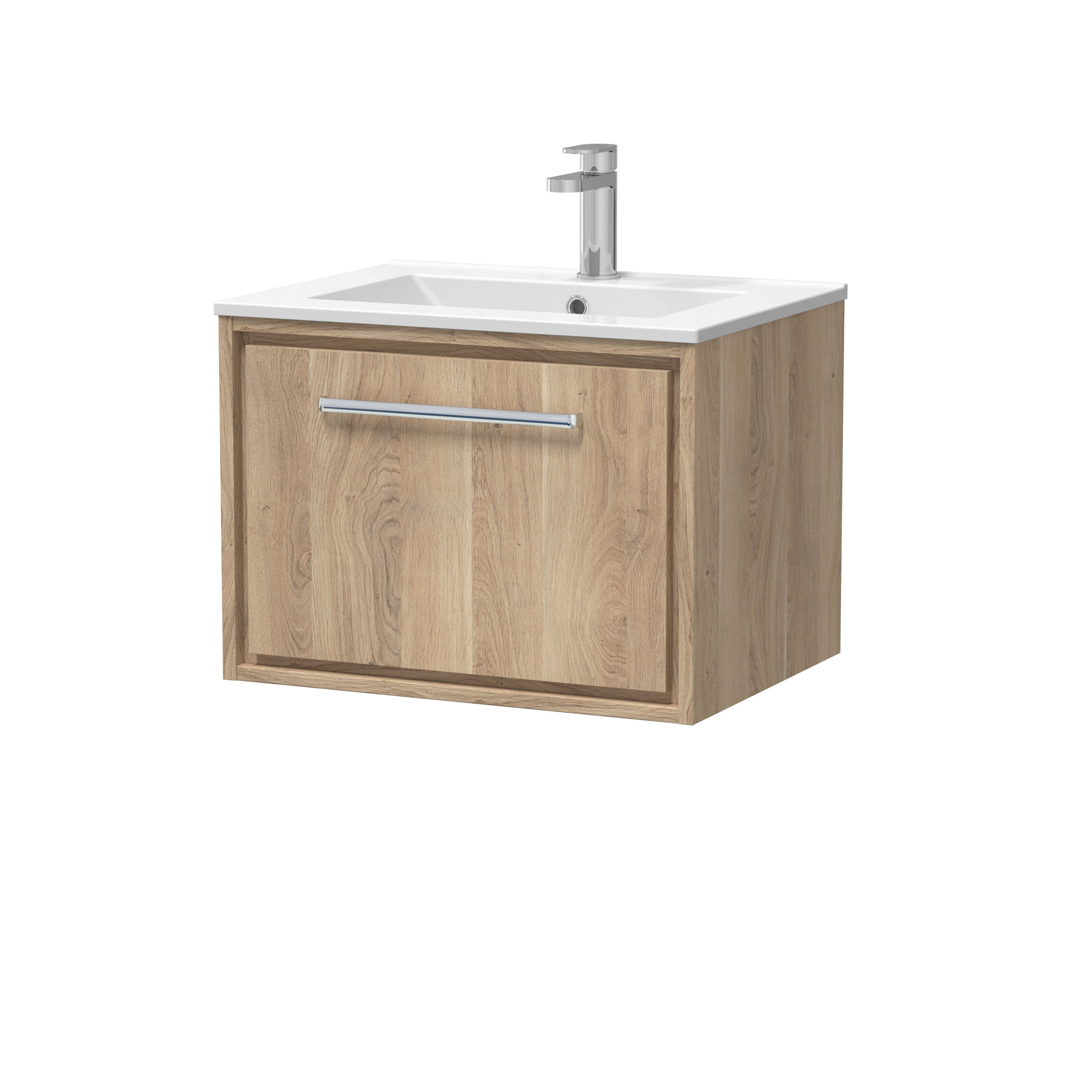 600mm Wall Hung Single Drawer Vanity with Basin - 1 Tap Hole