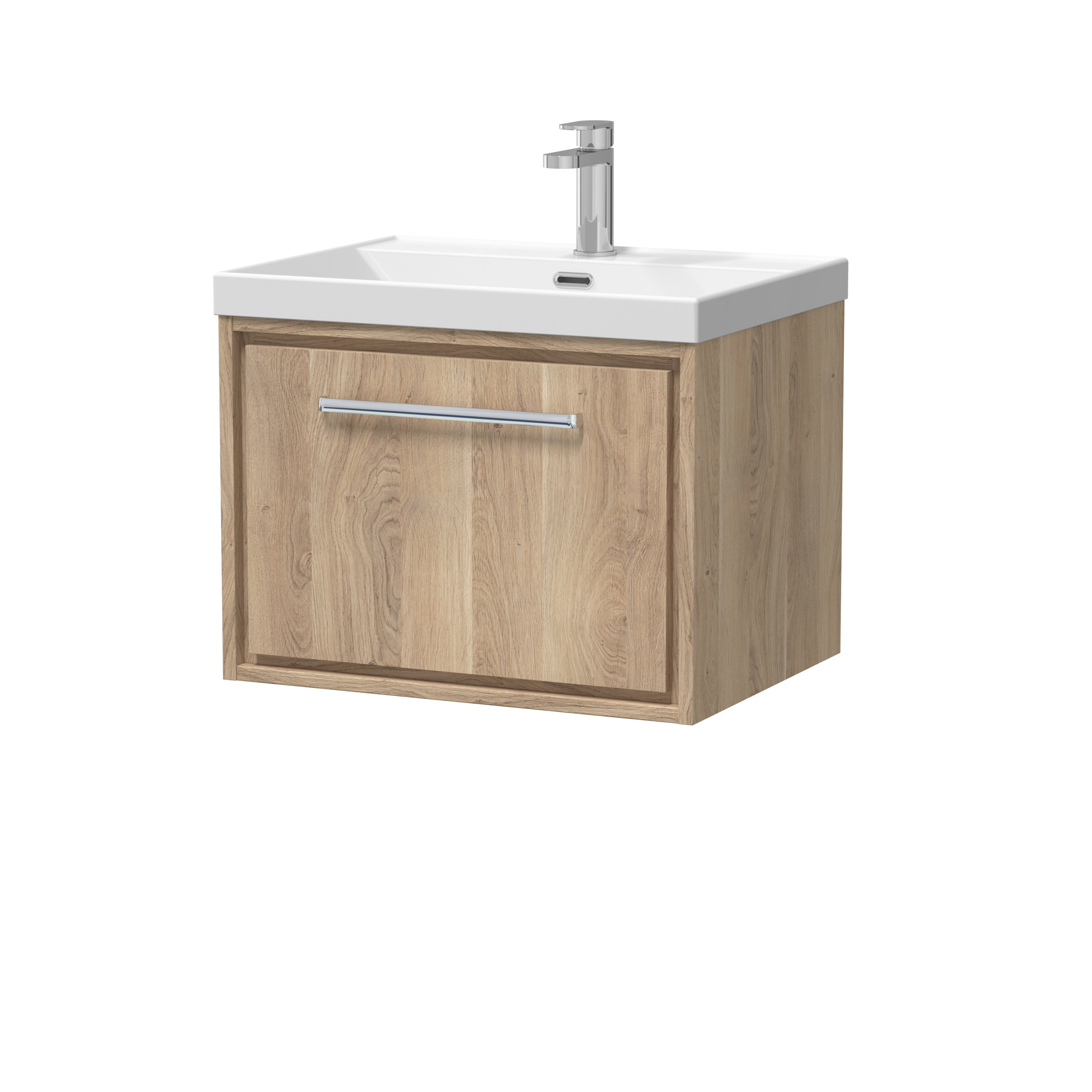 600mm Wall Hung Single Drawer Vanity with Basin - 1 Tap Hole