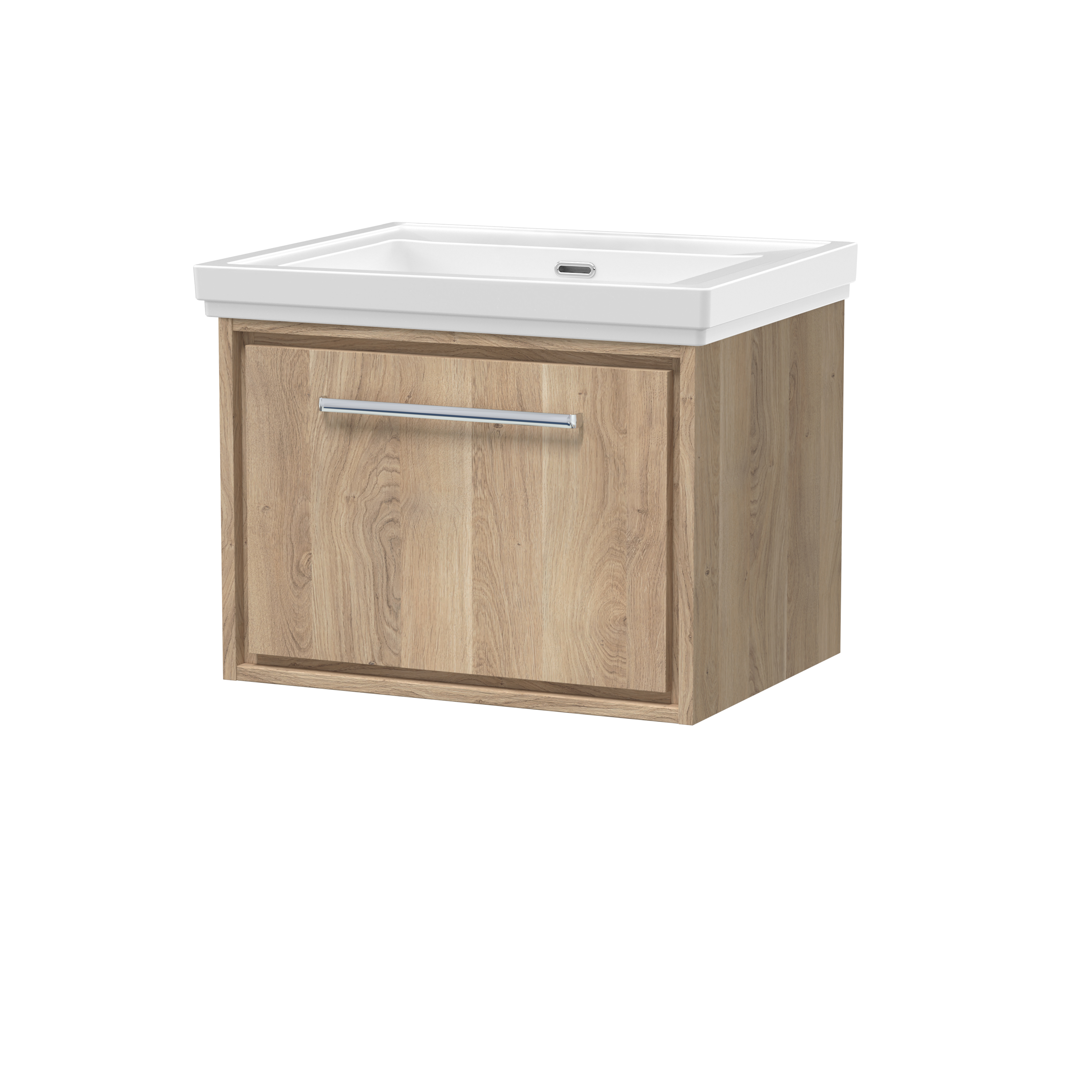 600mm Wall Hung Single Drawer Vanity with Basin - 0 Tap Hole