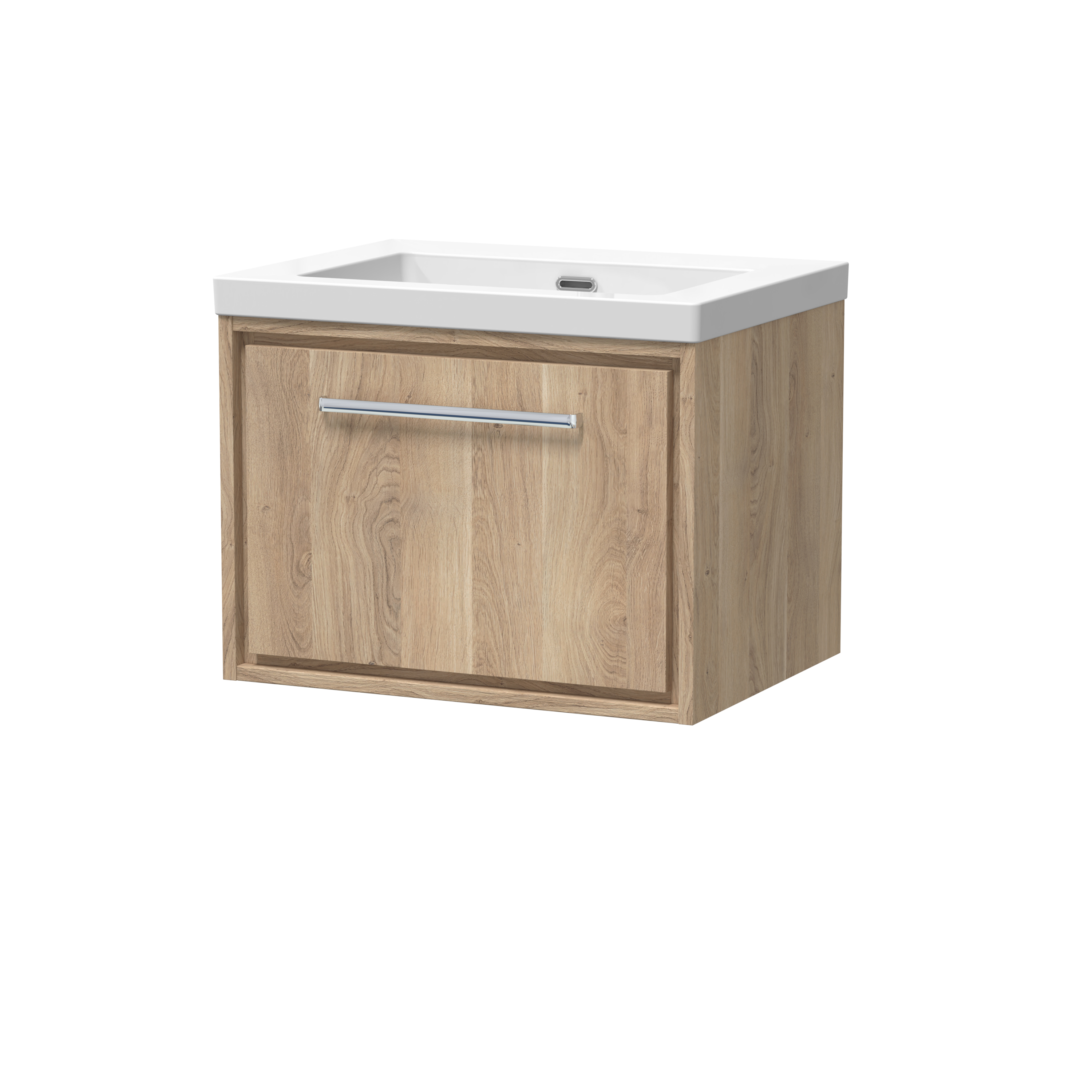 600mm Wall Hung Single Drawer Vanity with Basin - 0 Tap Hole