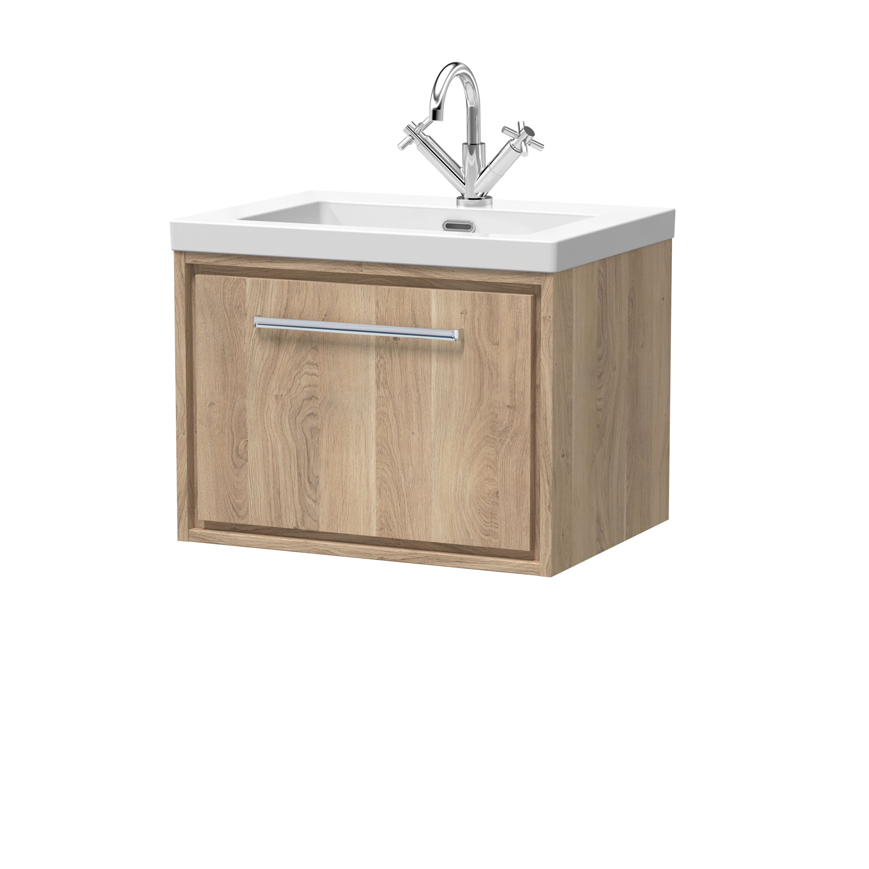 600mm Wall Hung Single Drawer Vanity with Basin - 1 Tap Hole