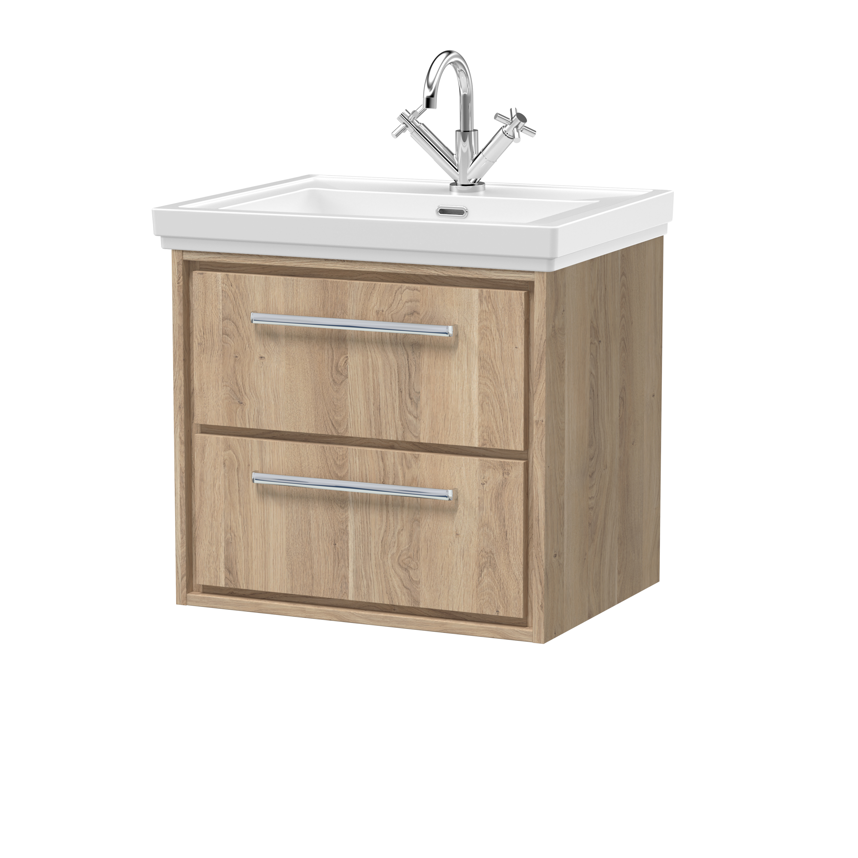 600mm Wall Hung 2-Drawer Vanity with Basin - 1 Tap Hole