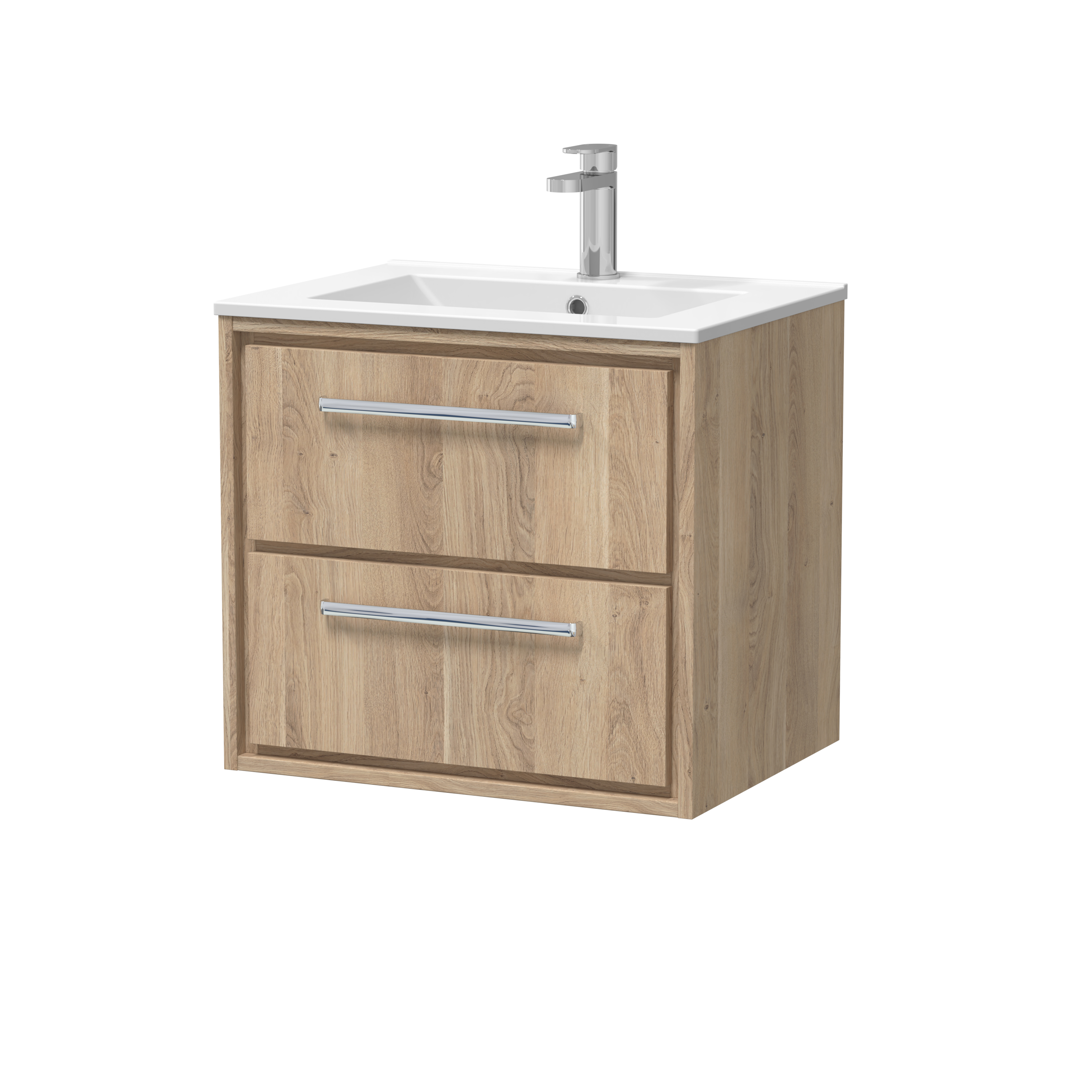 600mm Wall Hung 2-Drawer Vanity with Basin - 1 Tap Hole