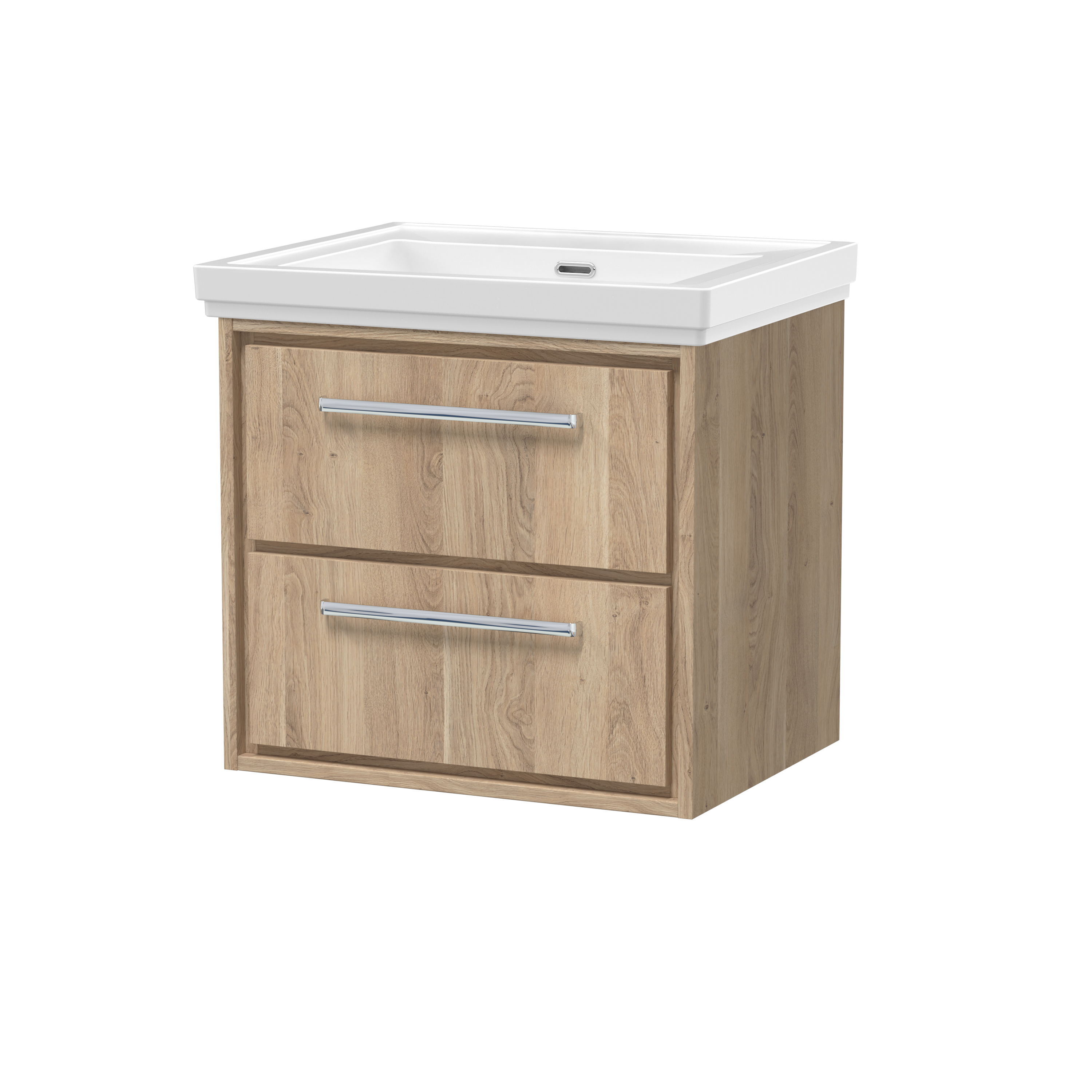 600mm Wall Hung 2-Drawer Vanity with Basin - 0 Tap Hole