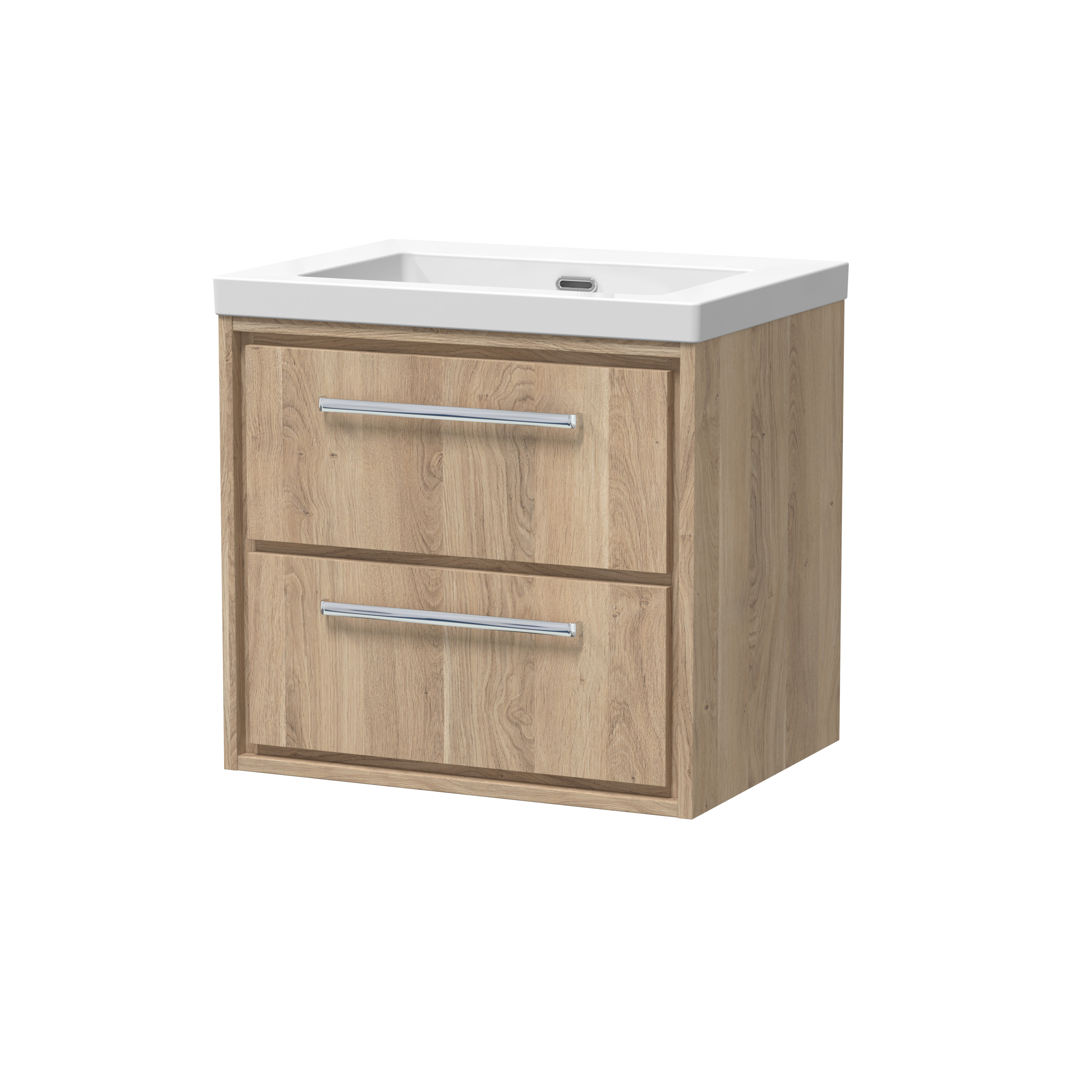 600mm Wall Hung 2-Drawer Vanity with Basin - 0 Tap Hole