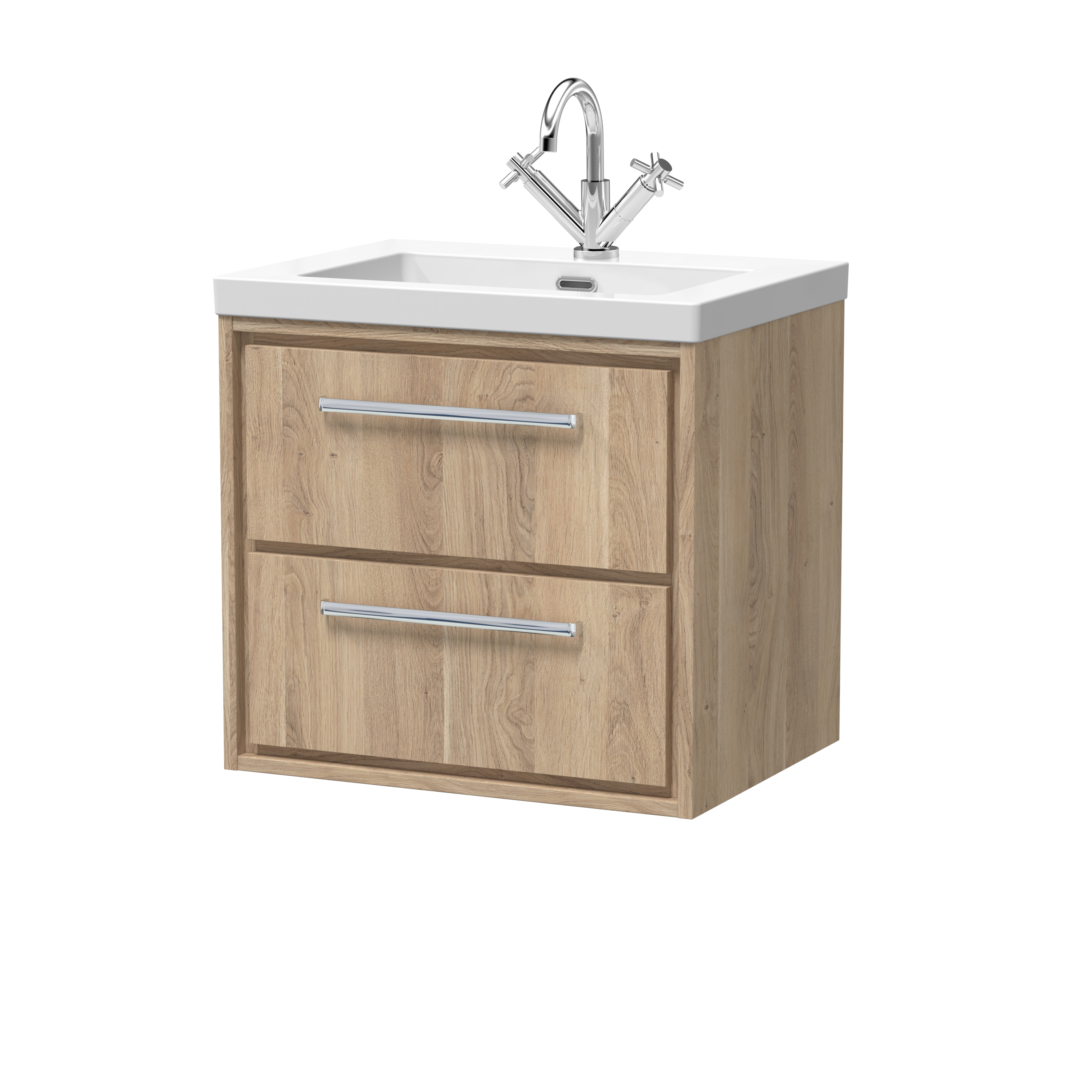 600mm Wall Hung 2-Drawer Vanity with Basin - 1 Tap Hole